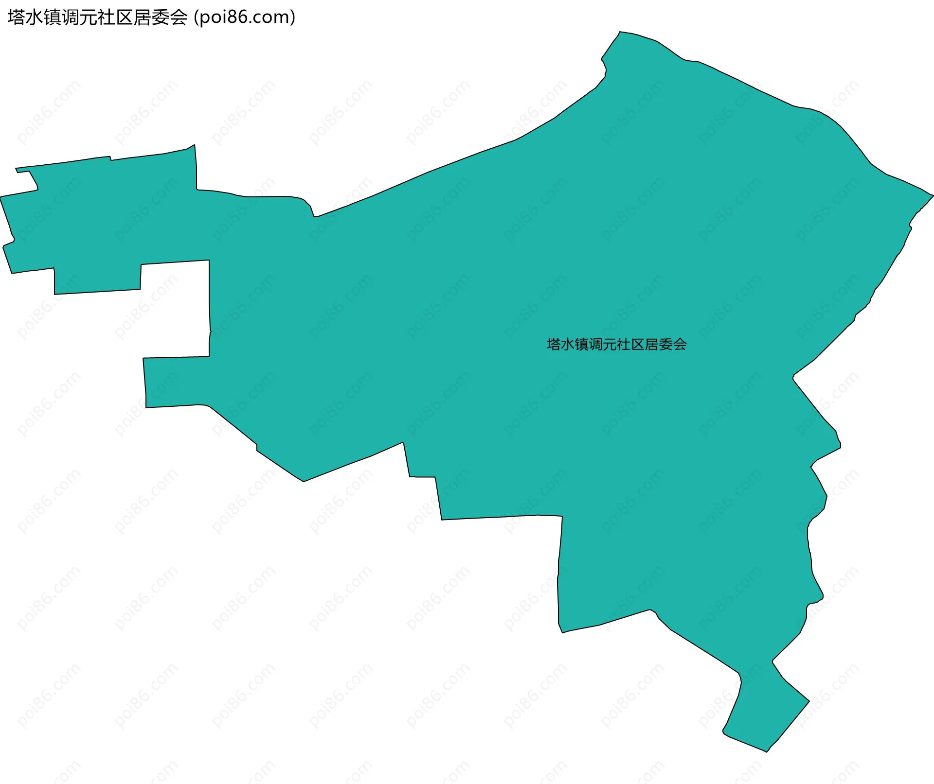塔水镇调元社区居委会边界地图