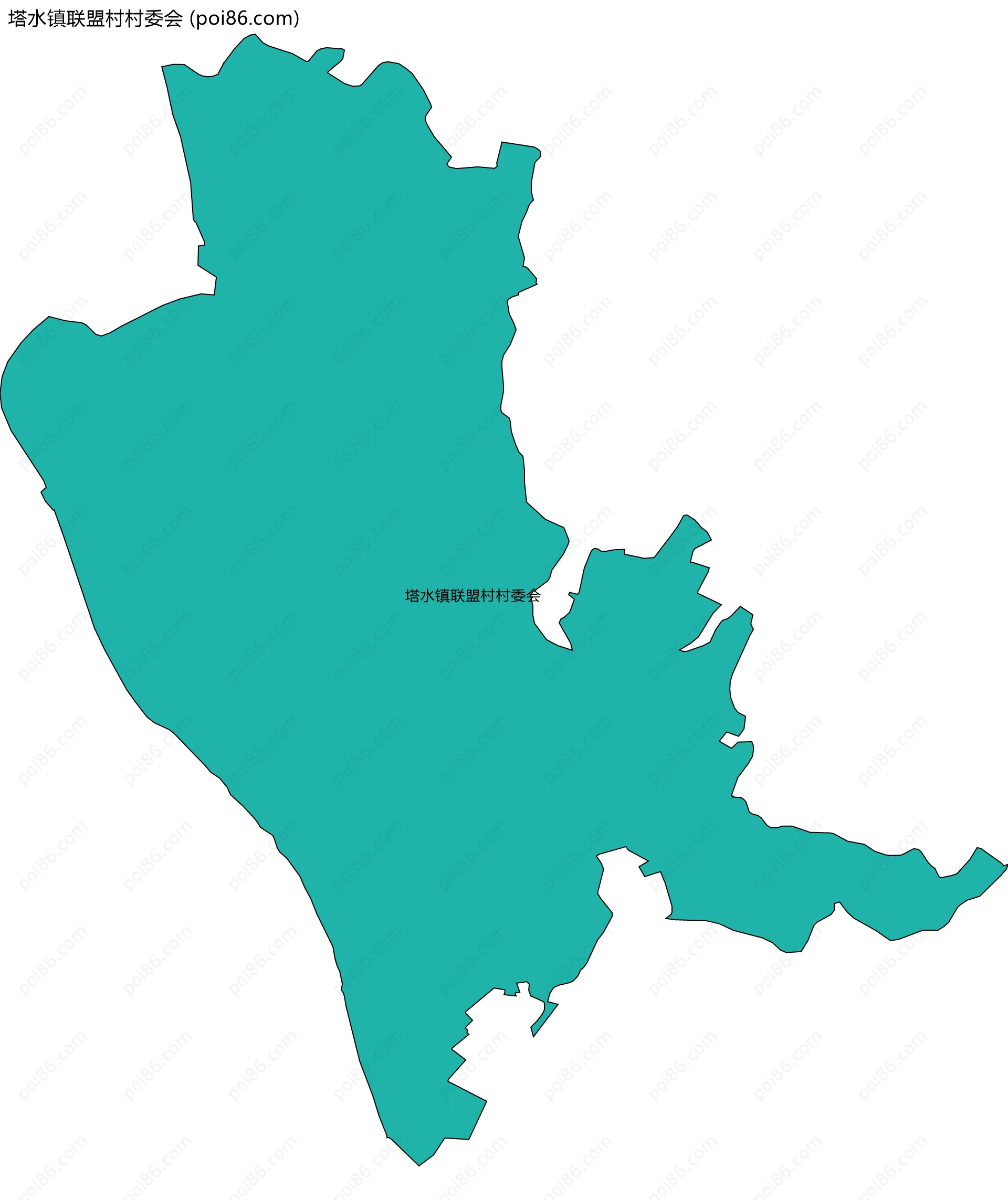 塔水镇联盟村村委会边界地图