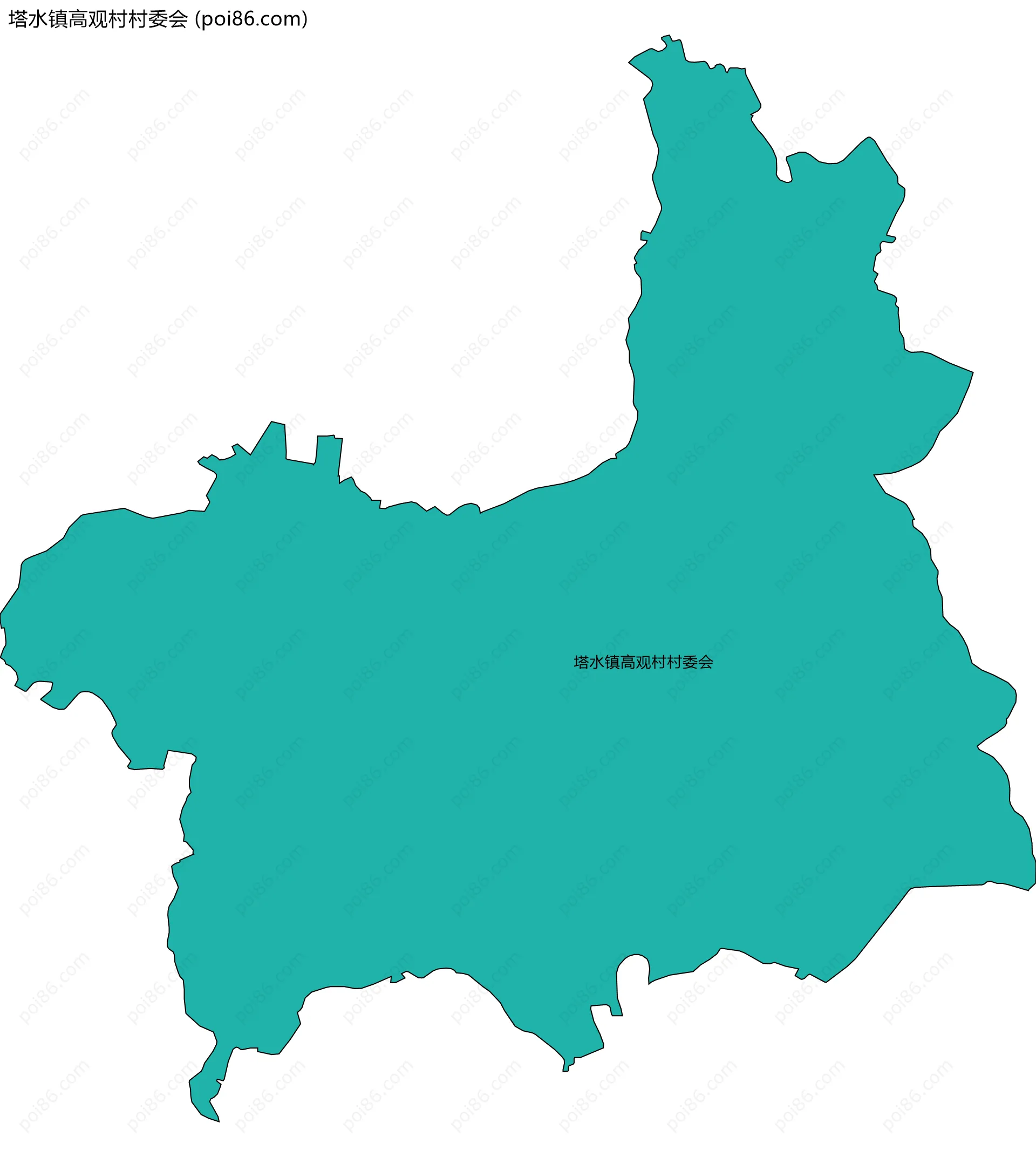 塔水镇高观村村委会边界地图