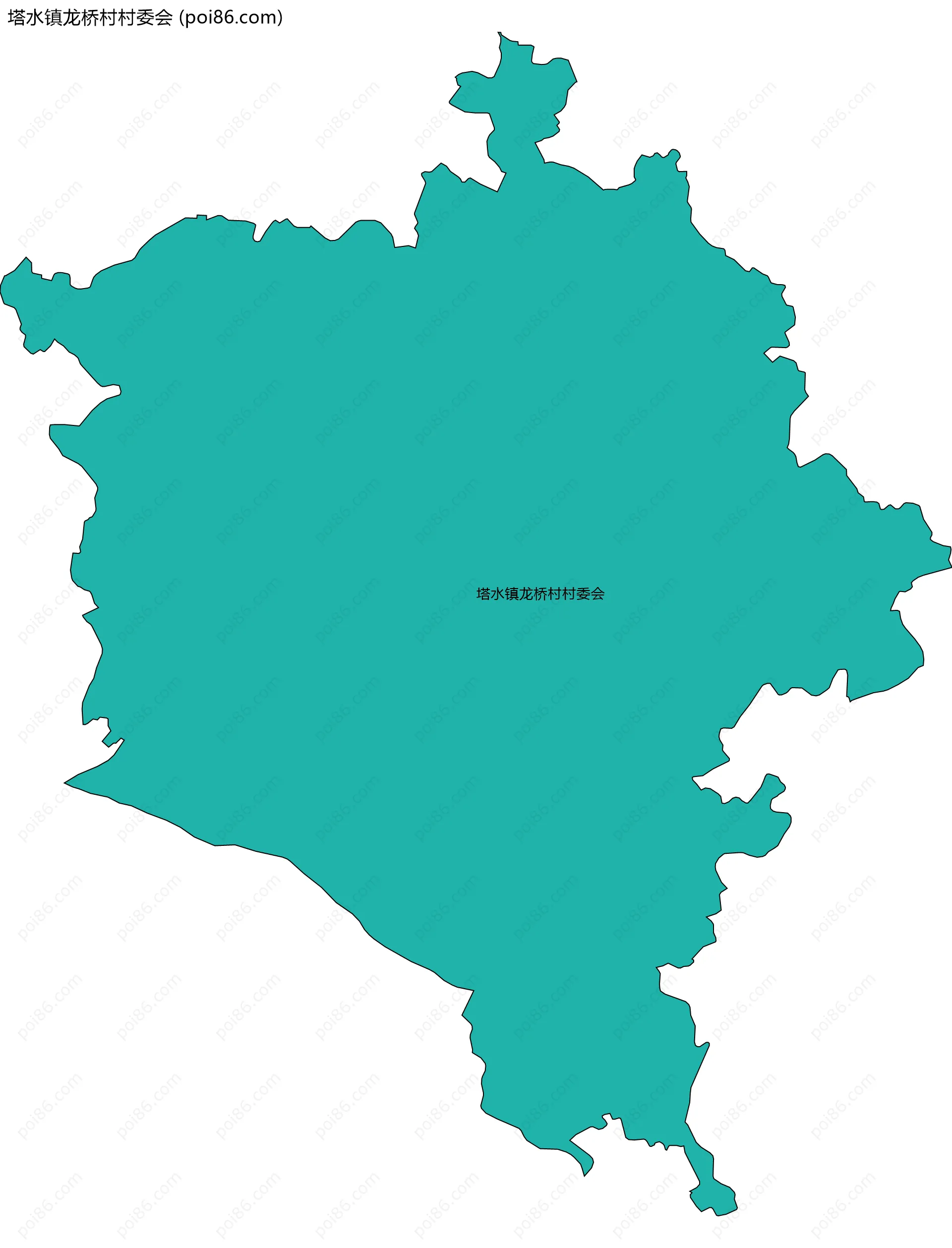 塔水镇龙桥村村委会边界地图