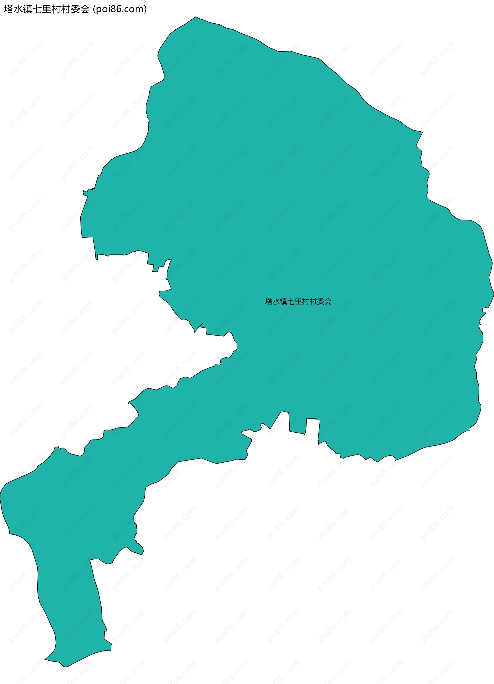 塔水镇七里村村委会边界地图