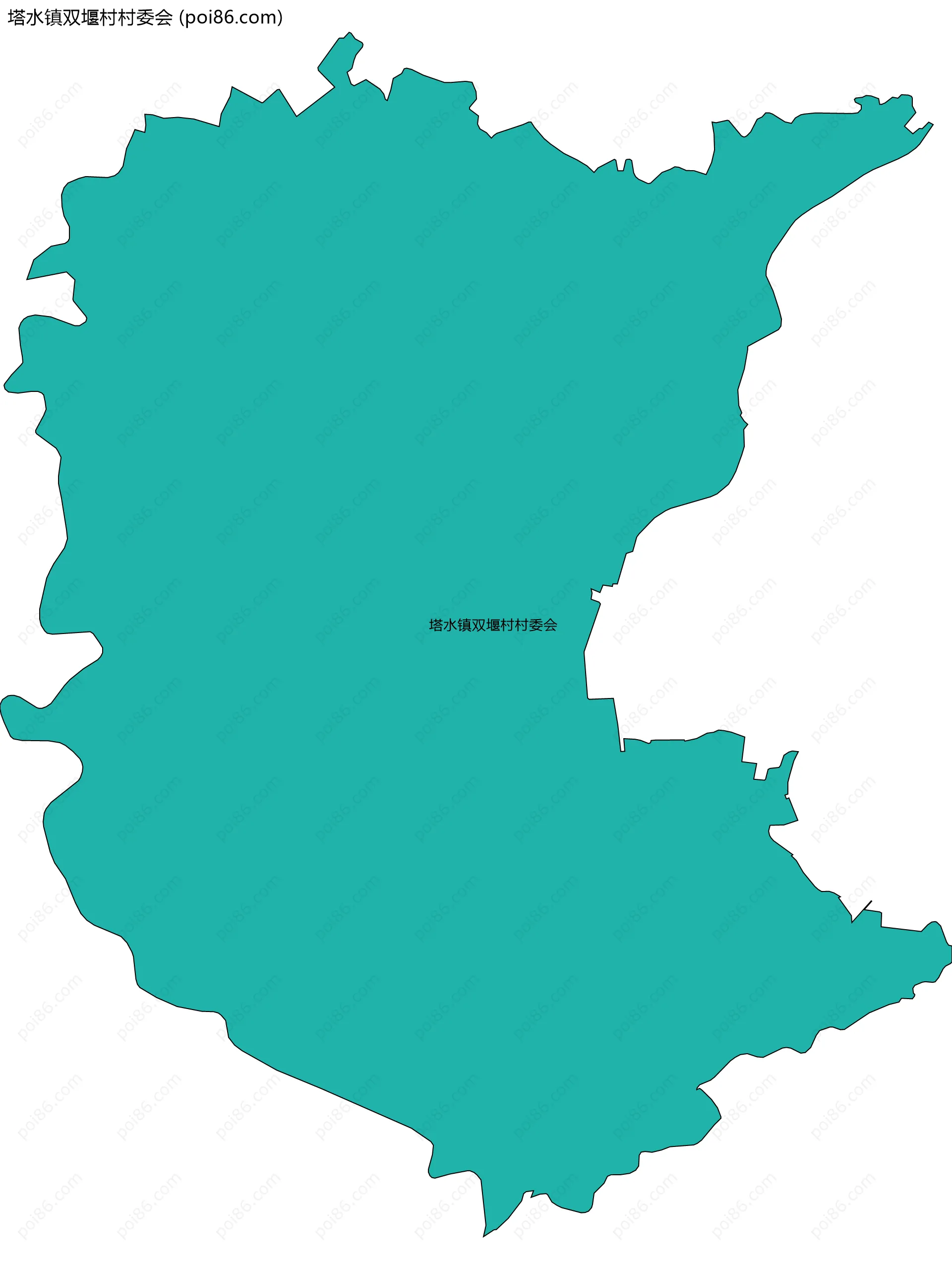 塔水镇双堰村村委会边界地图