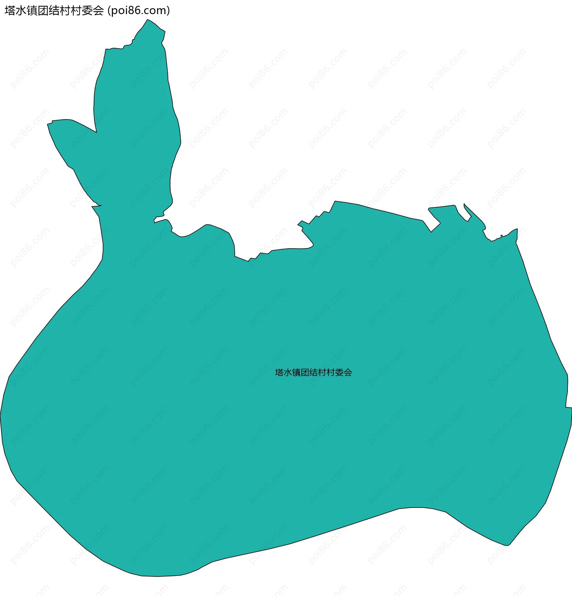 塔水镇团结村村委会边界地图