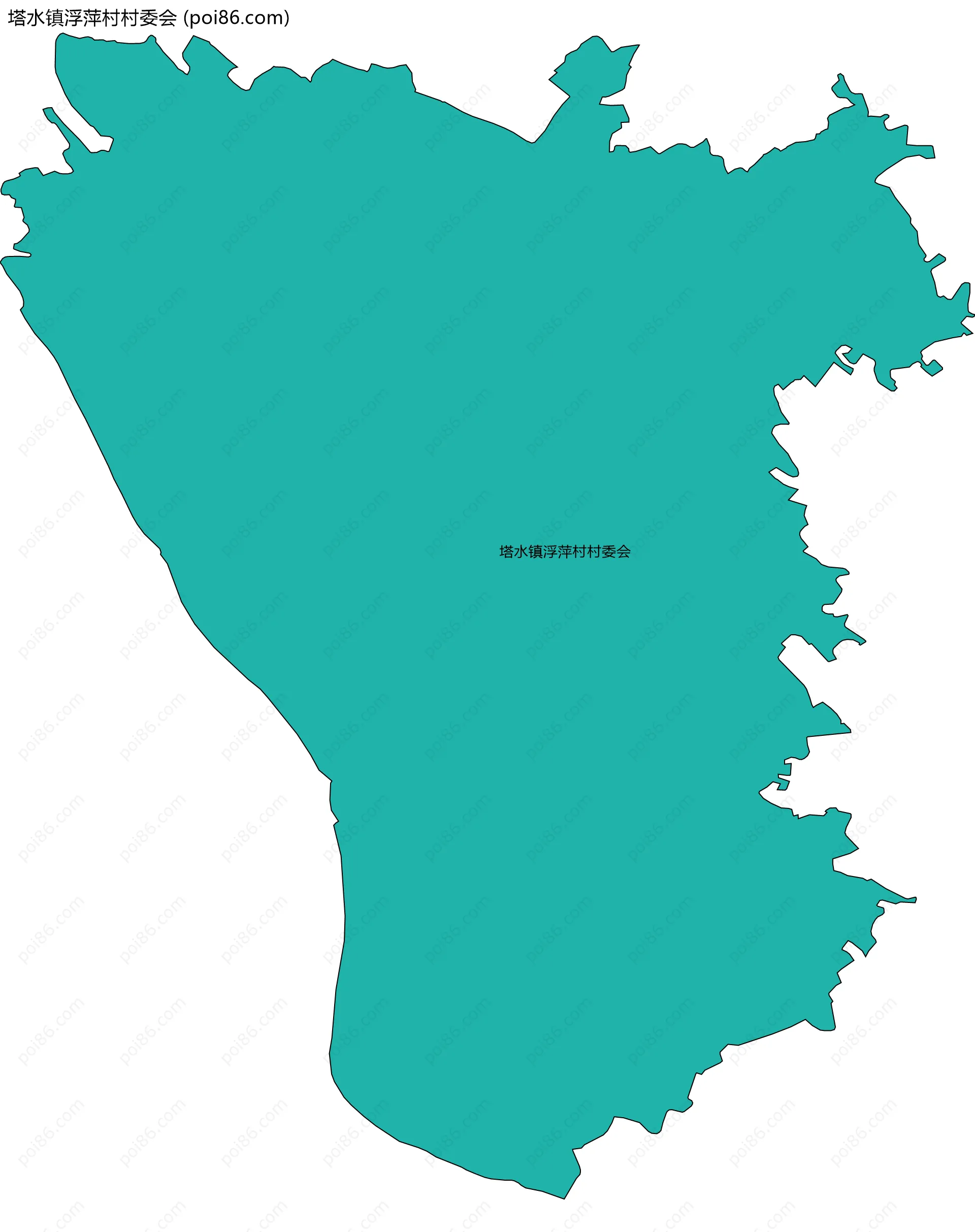 塔水镇浮萍村村委会边界地图