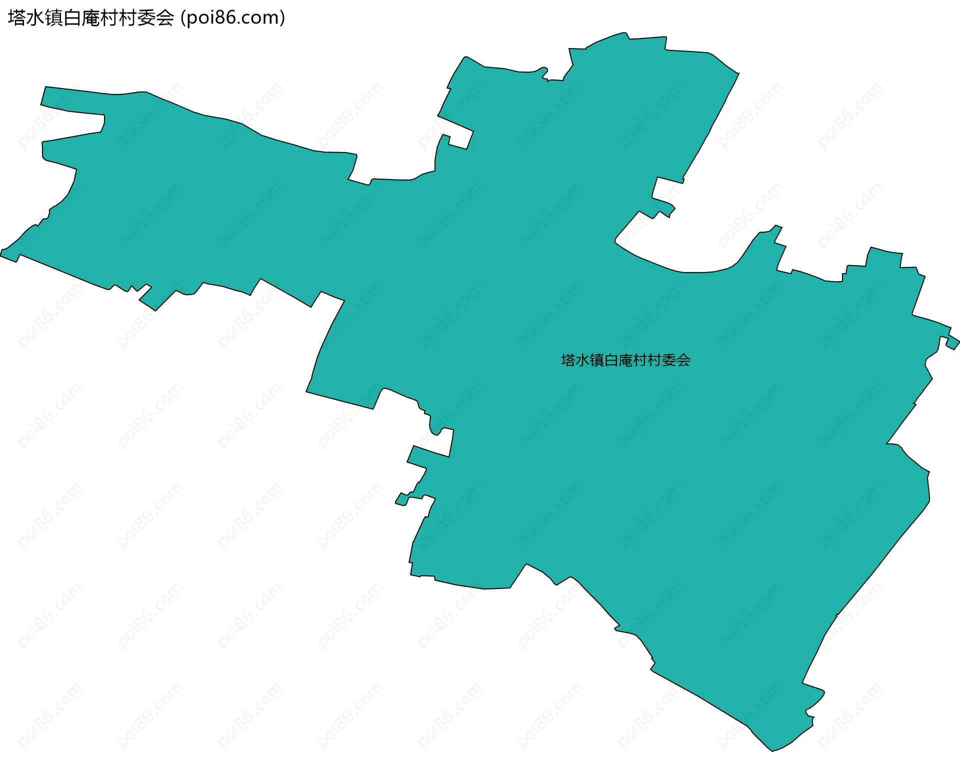 塔水镇白庵村村委会边界地图