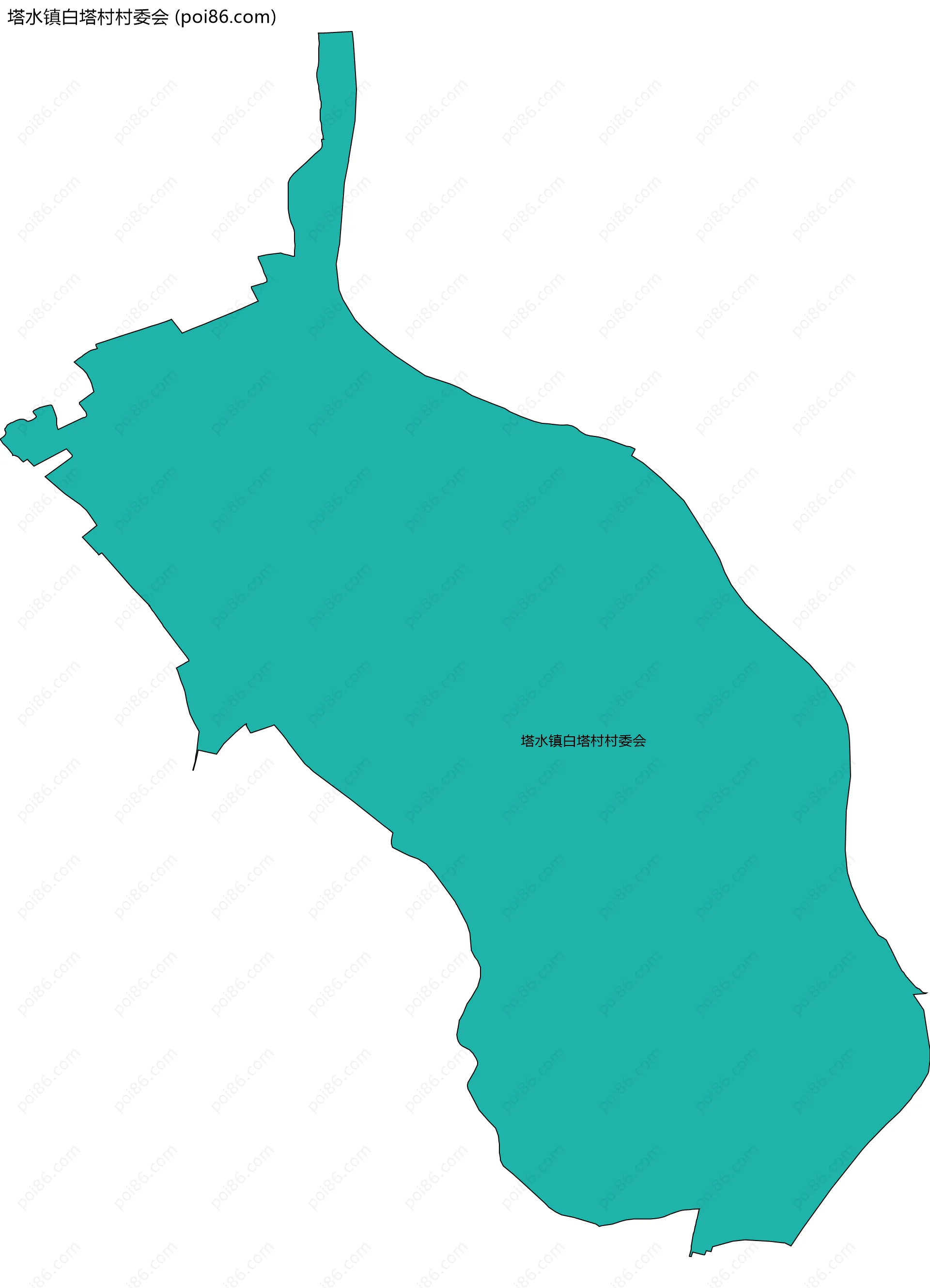 塔水镇白塔村村委会边界地图