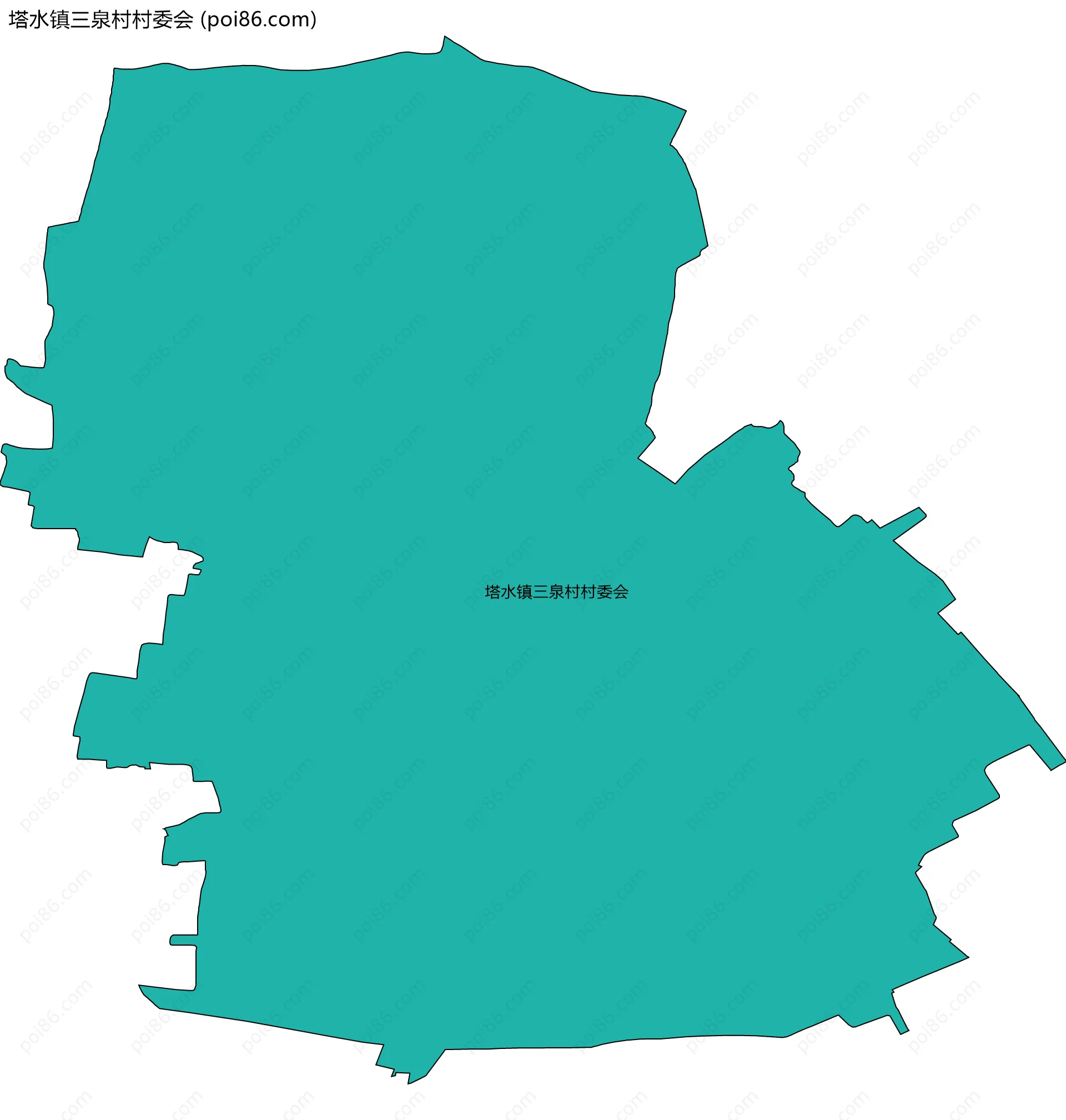 塔水镇三泉村村委会边界地图