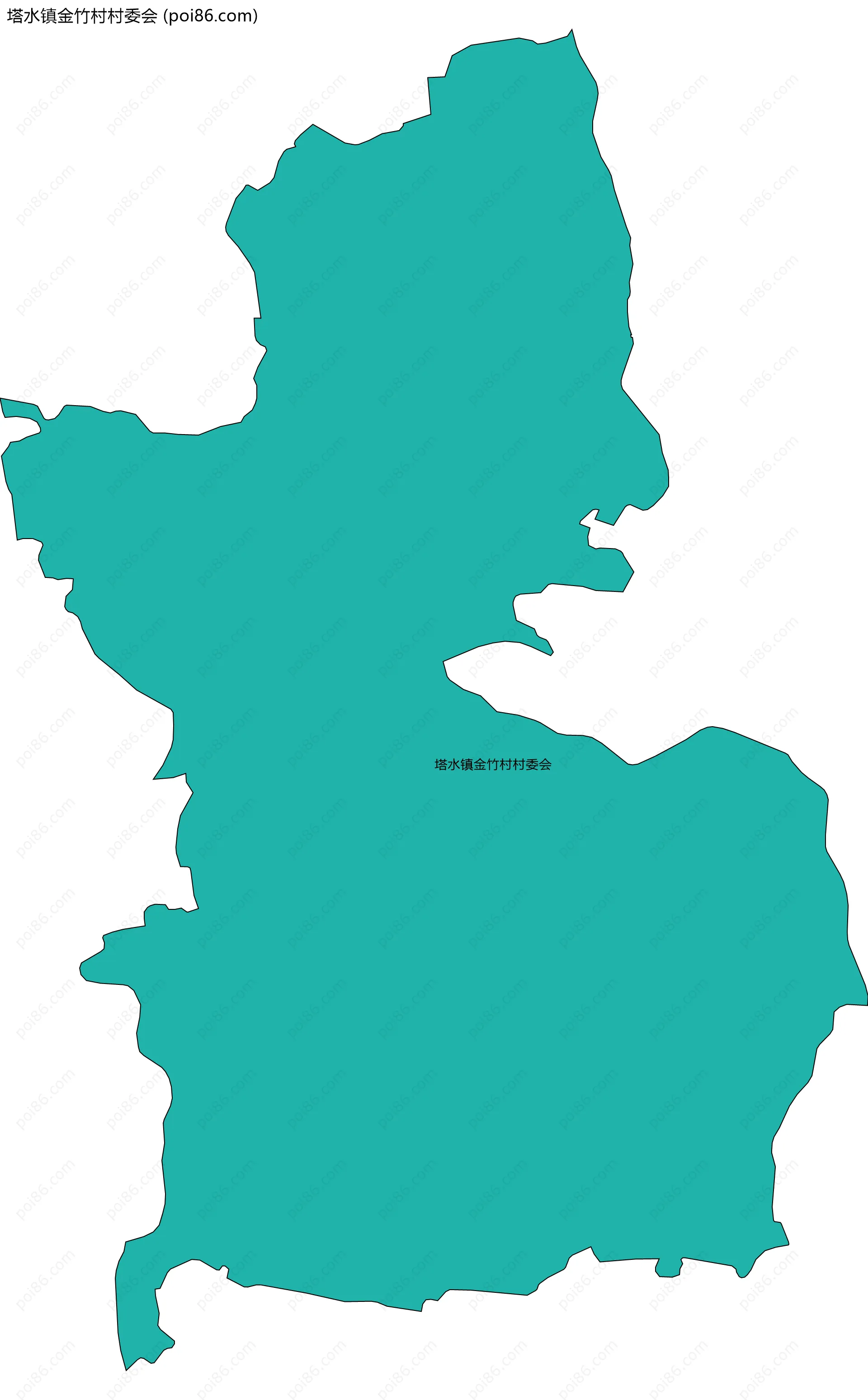 塔水镇金竹村村委会边界地图