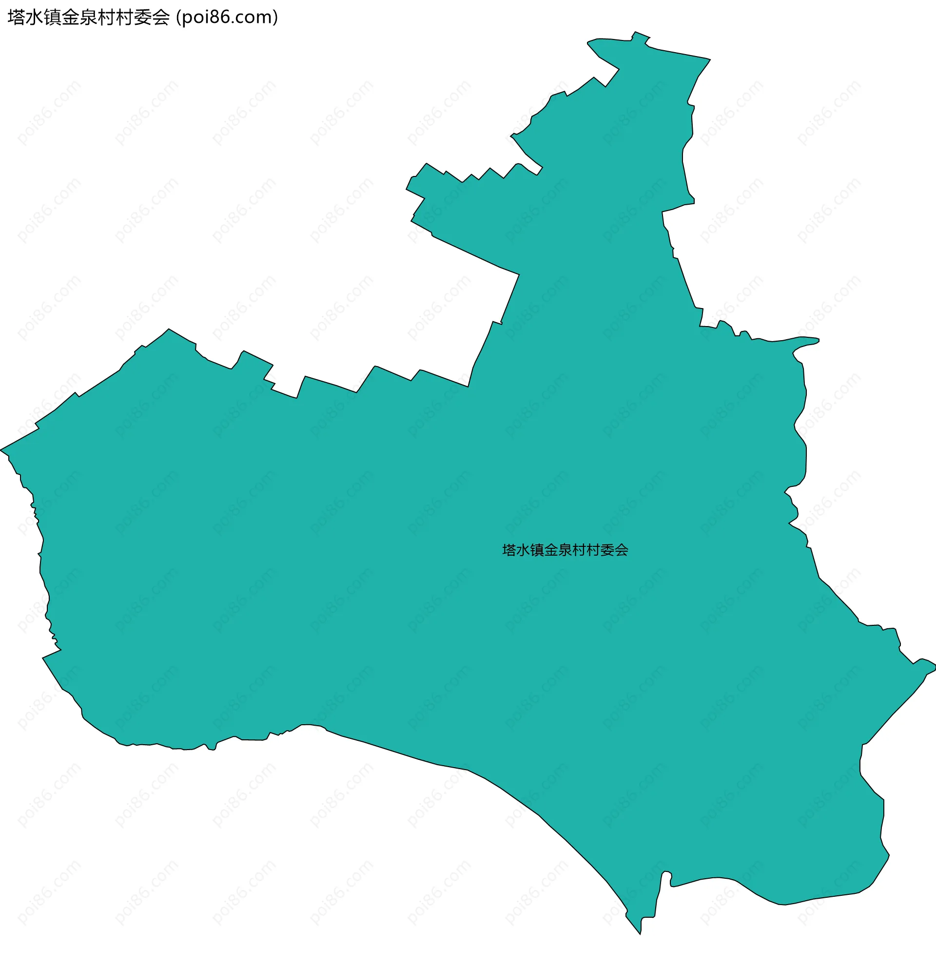 塔水镇金泉村村委会边界地图