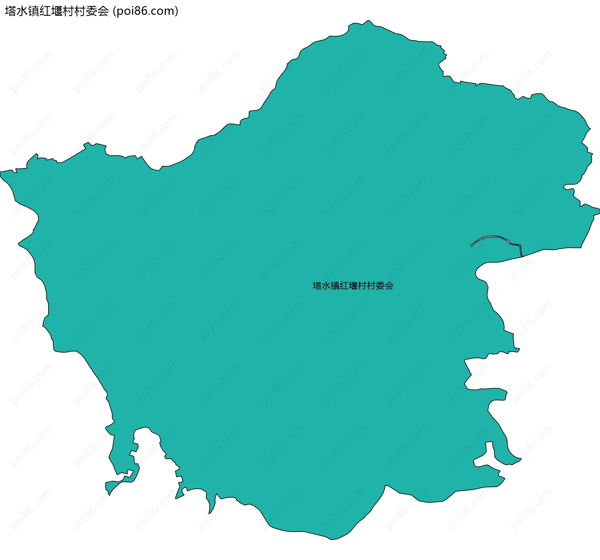 塔水镇红堰村村委会边界地图