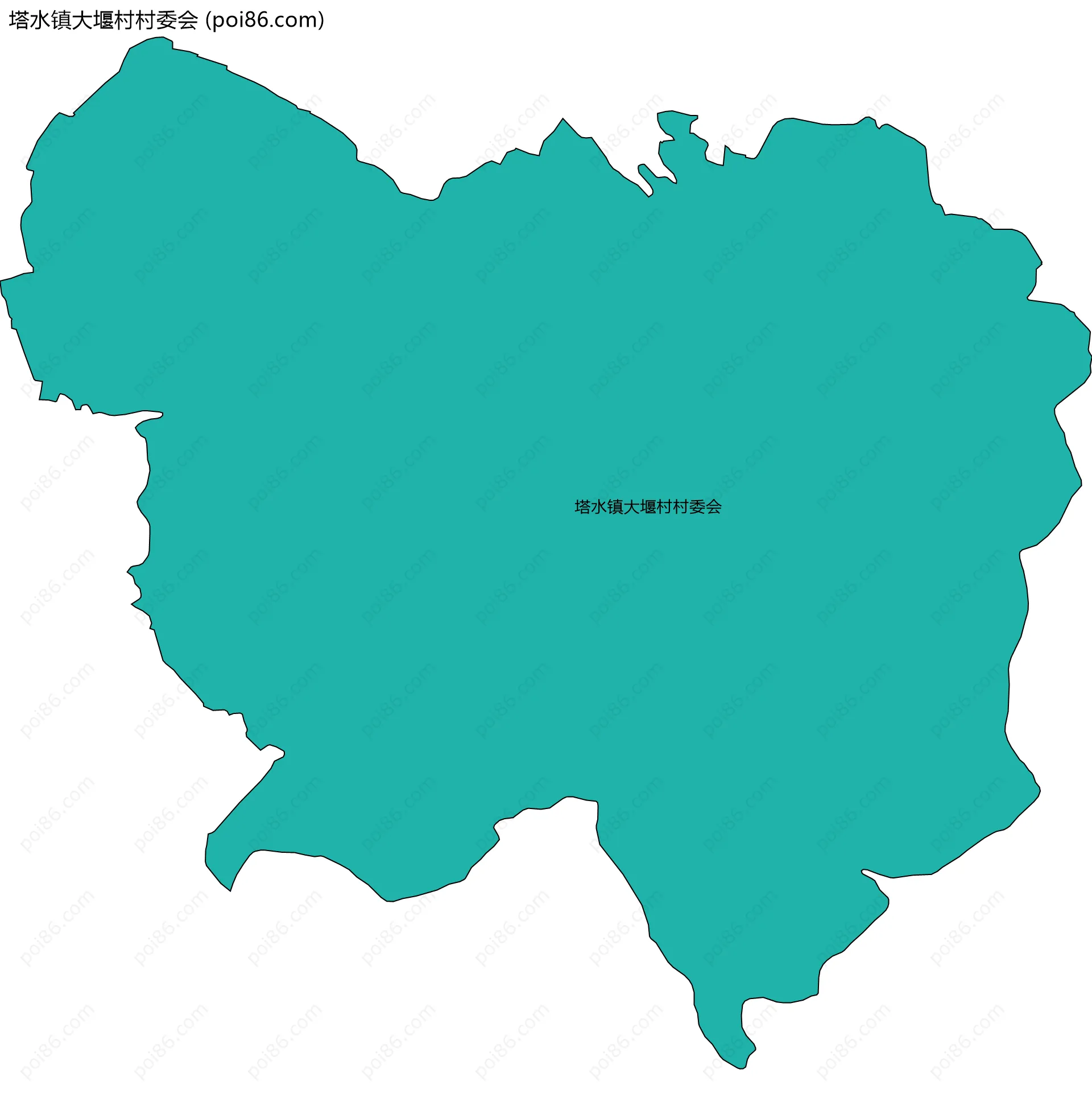 塔水镇大堰村村委会边界地图