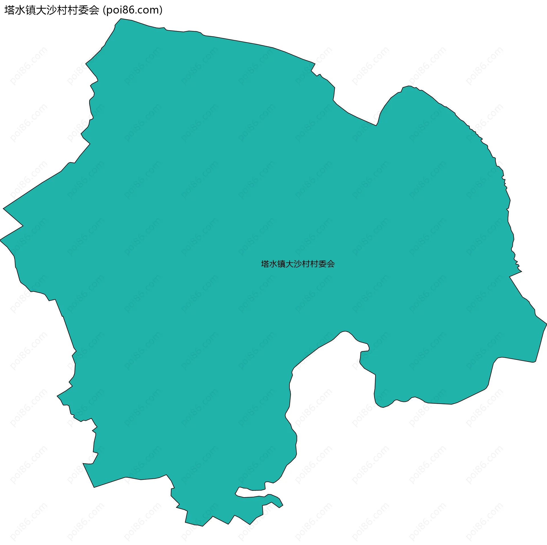 塔水镇大沙村村委会边界地图