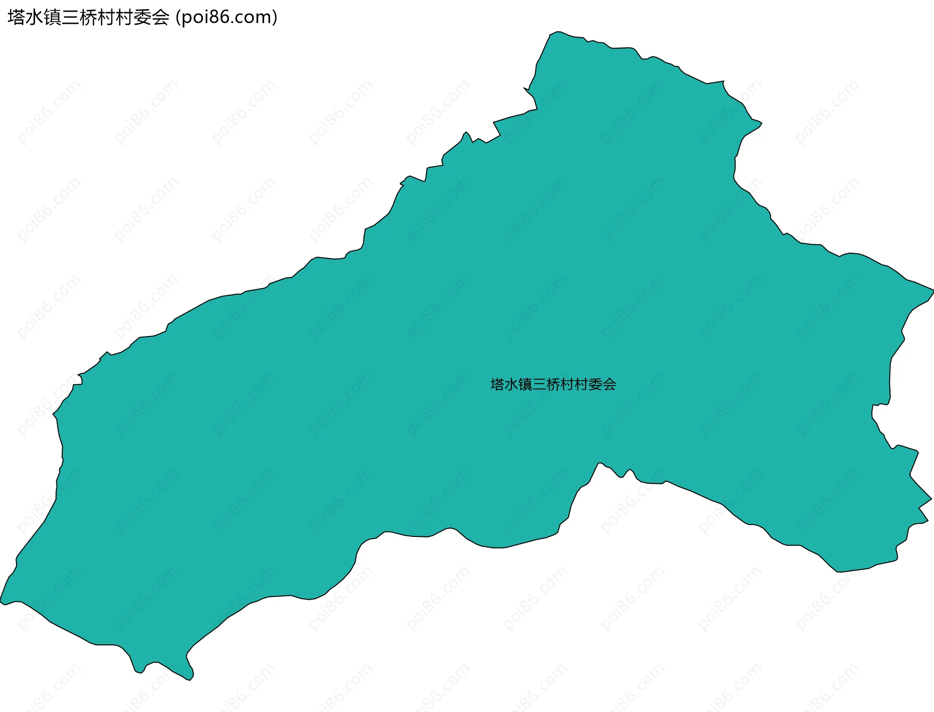 塔水镇三桥村村委会边界地图