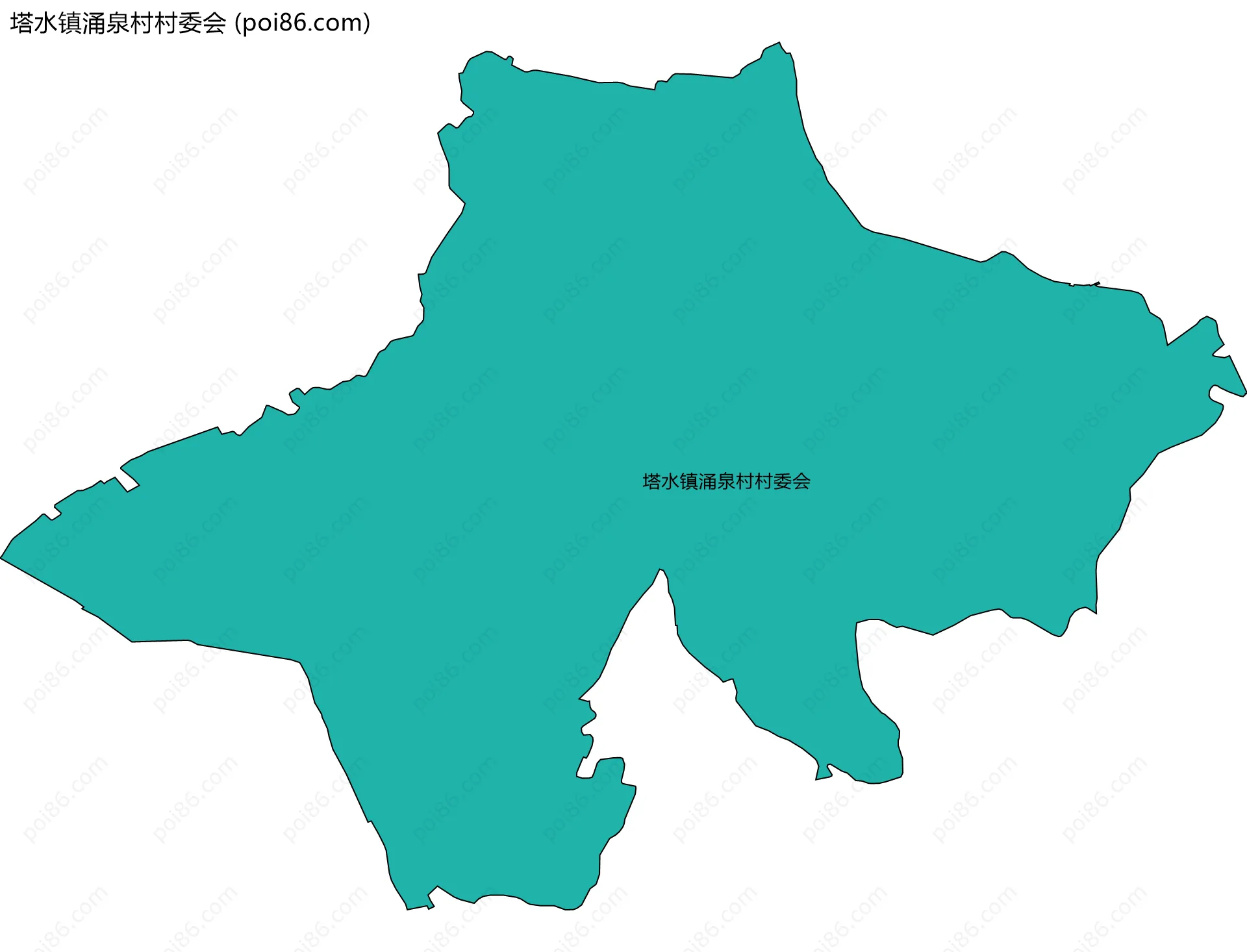塔水镇涌泉村村委会边界地图