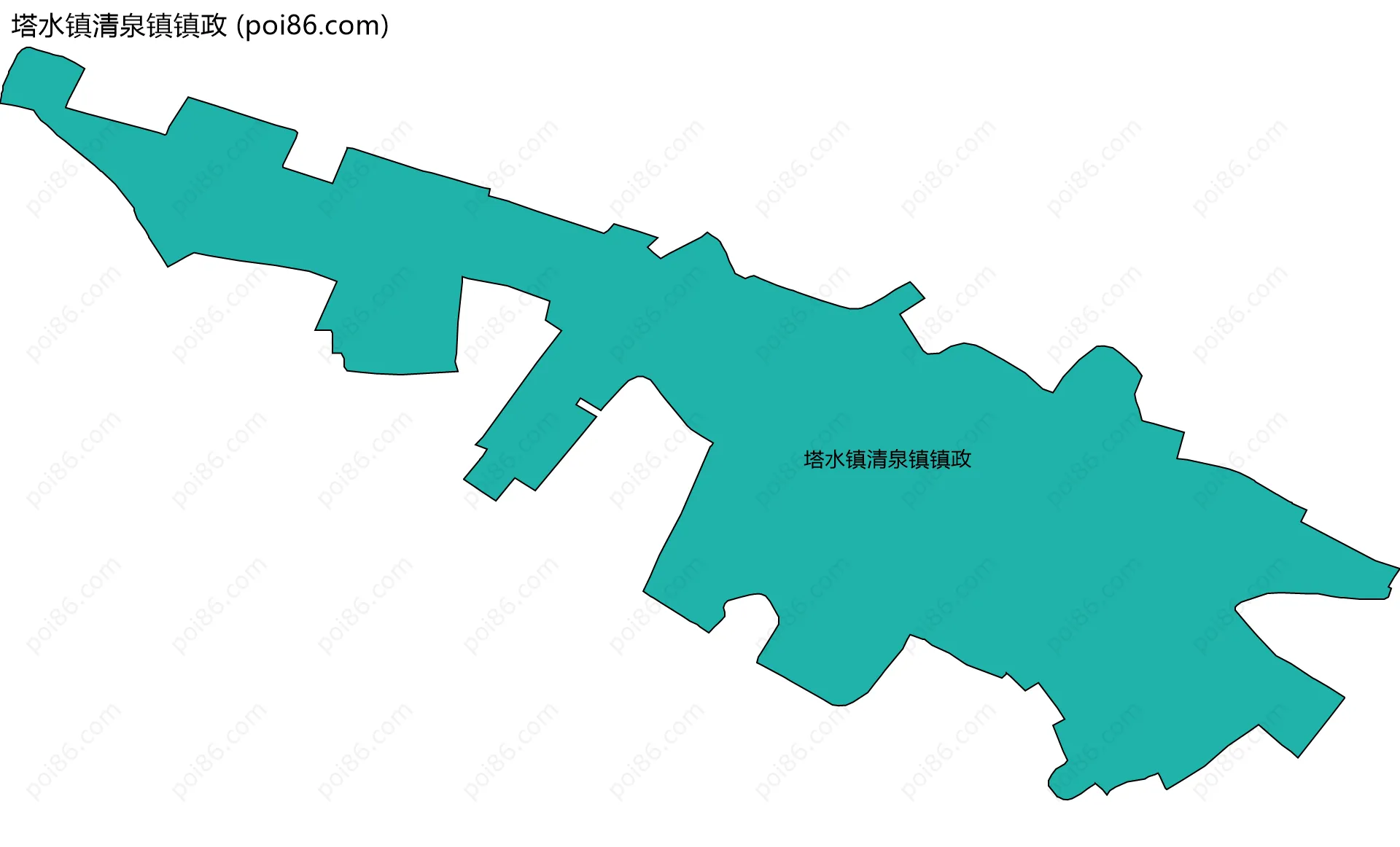 塔水镇清泉镇镇政边界地图