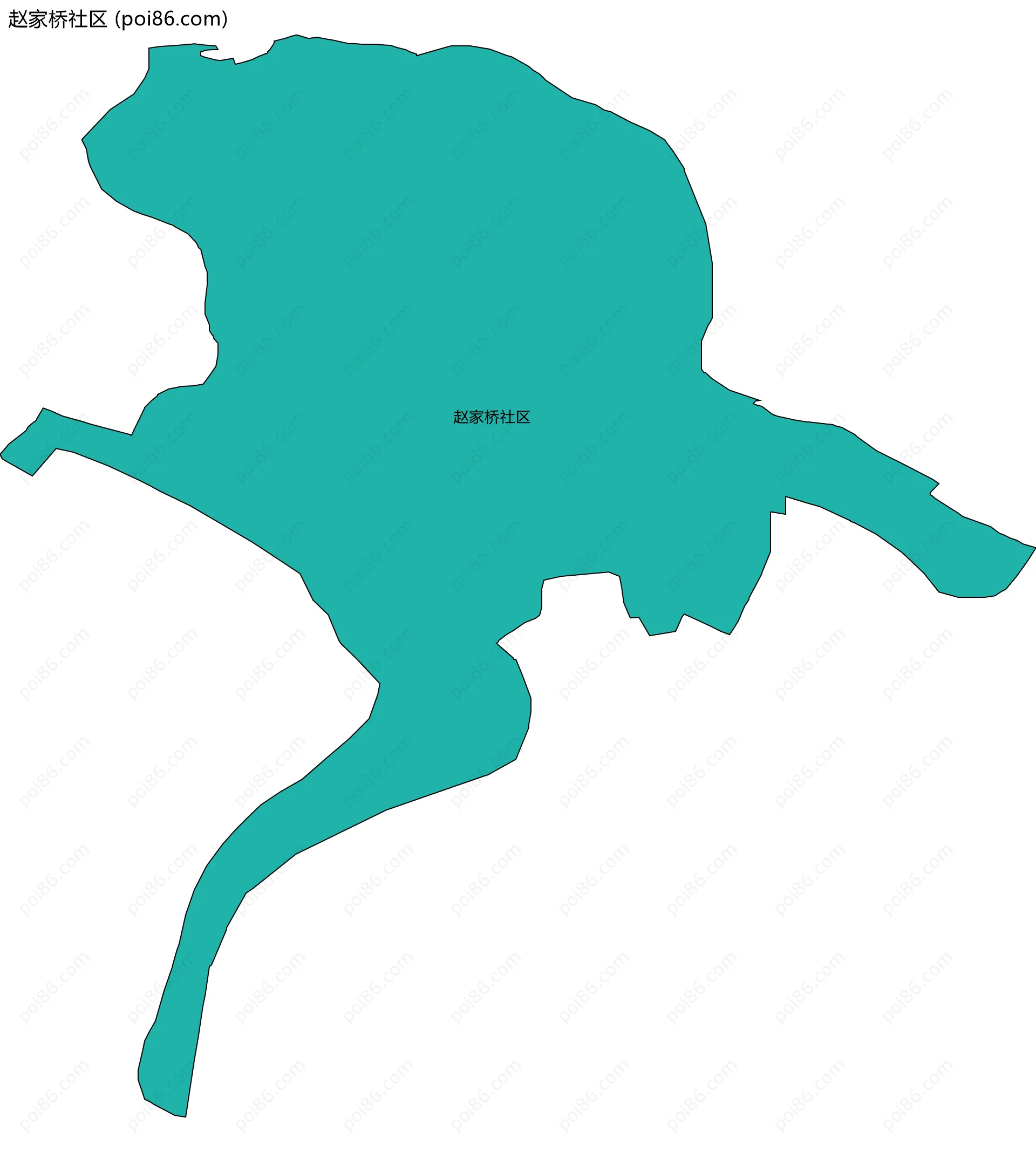 赵家桥社区边界地图