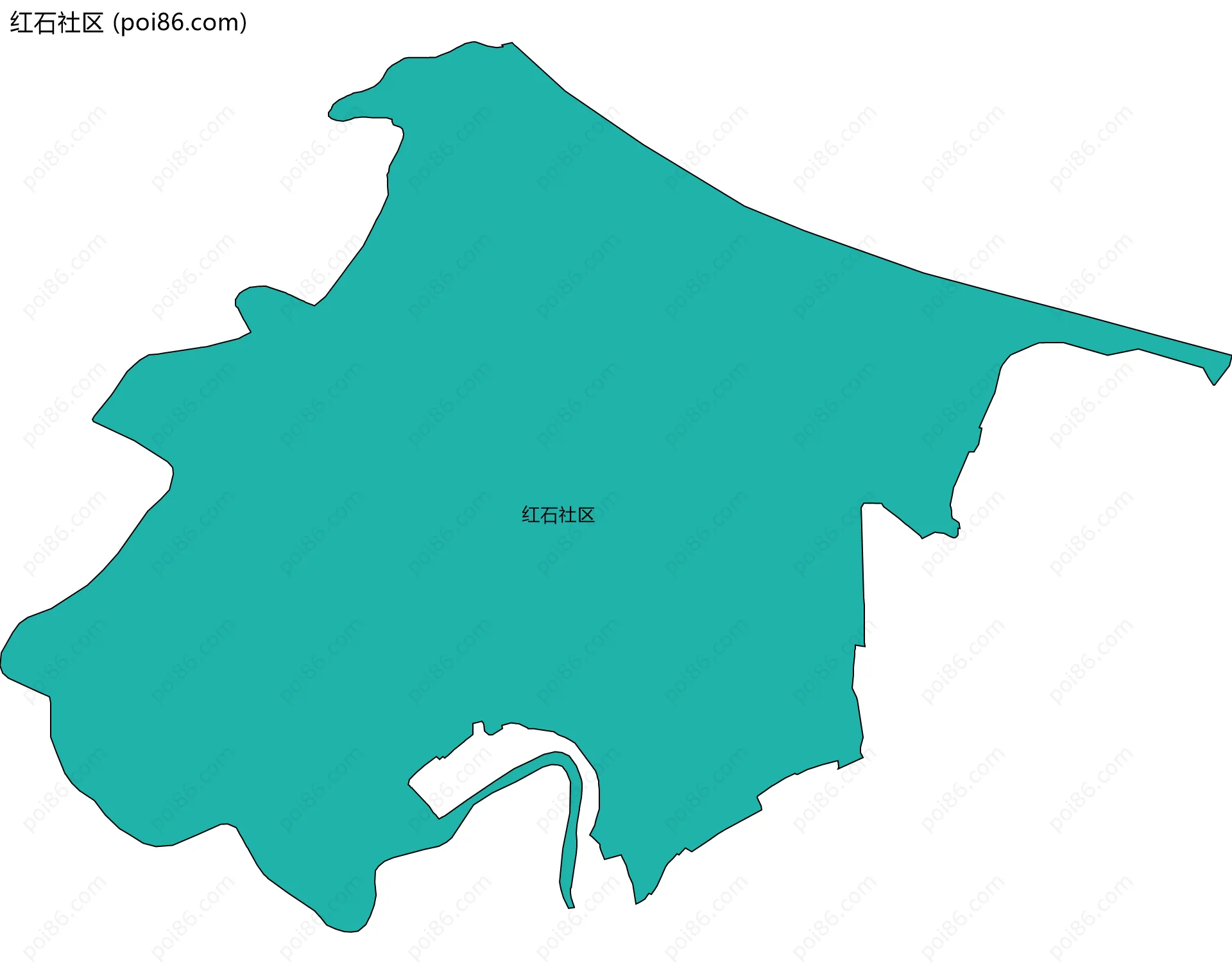 红石社区边界地图
