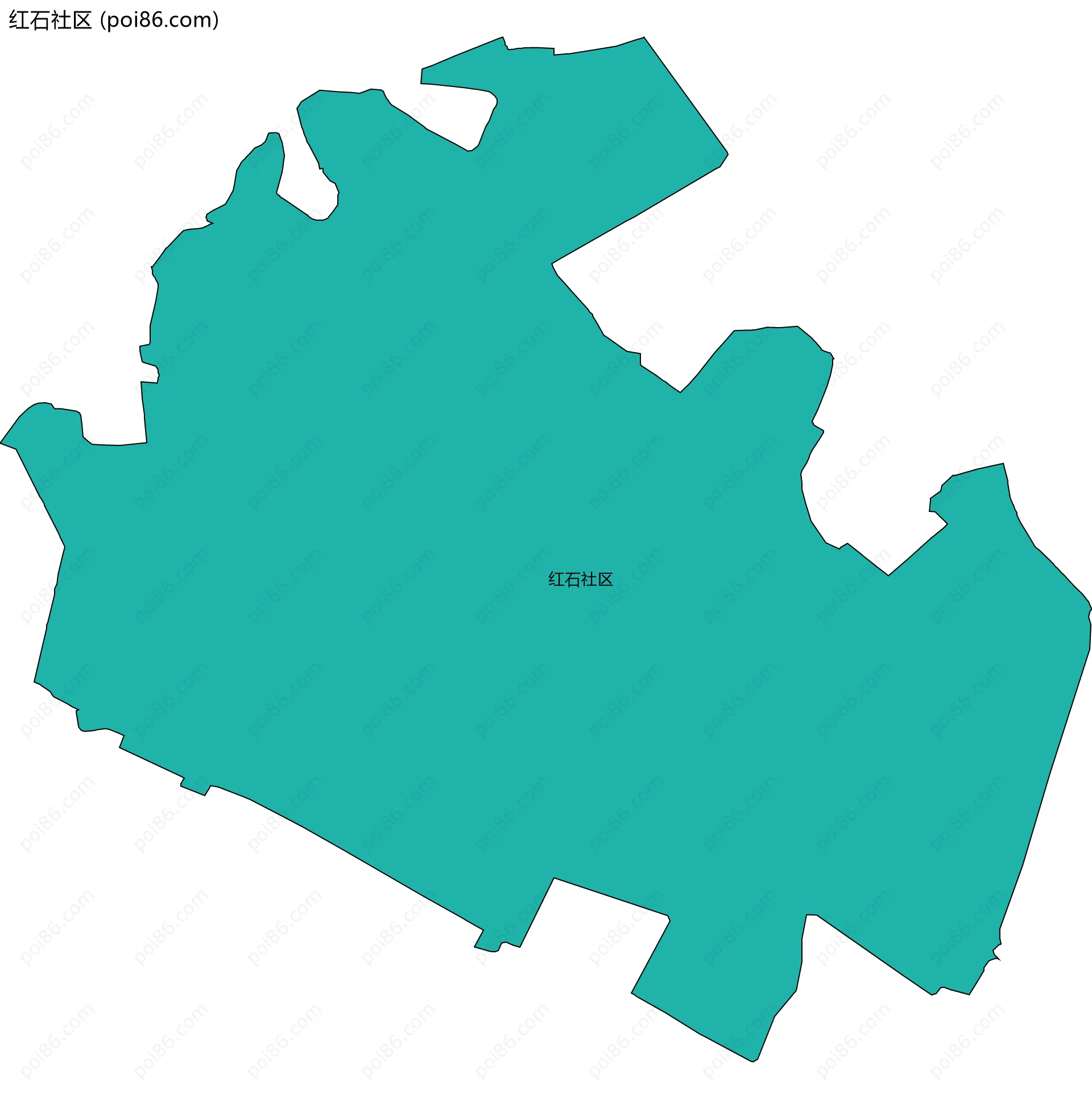 红石社区边界地图