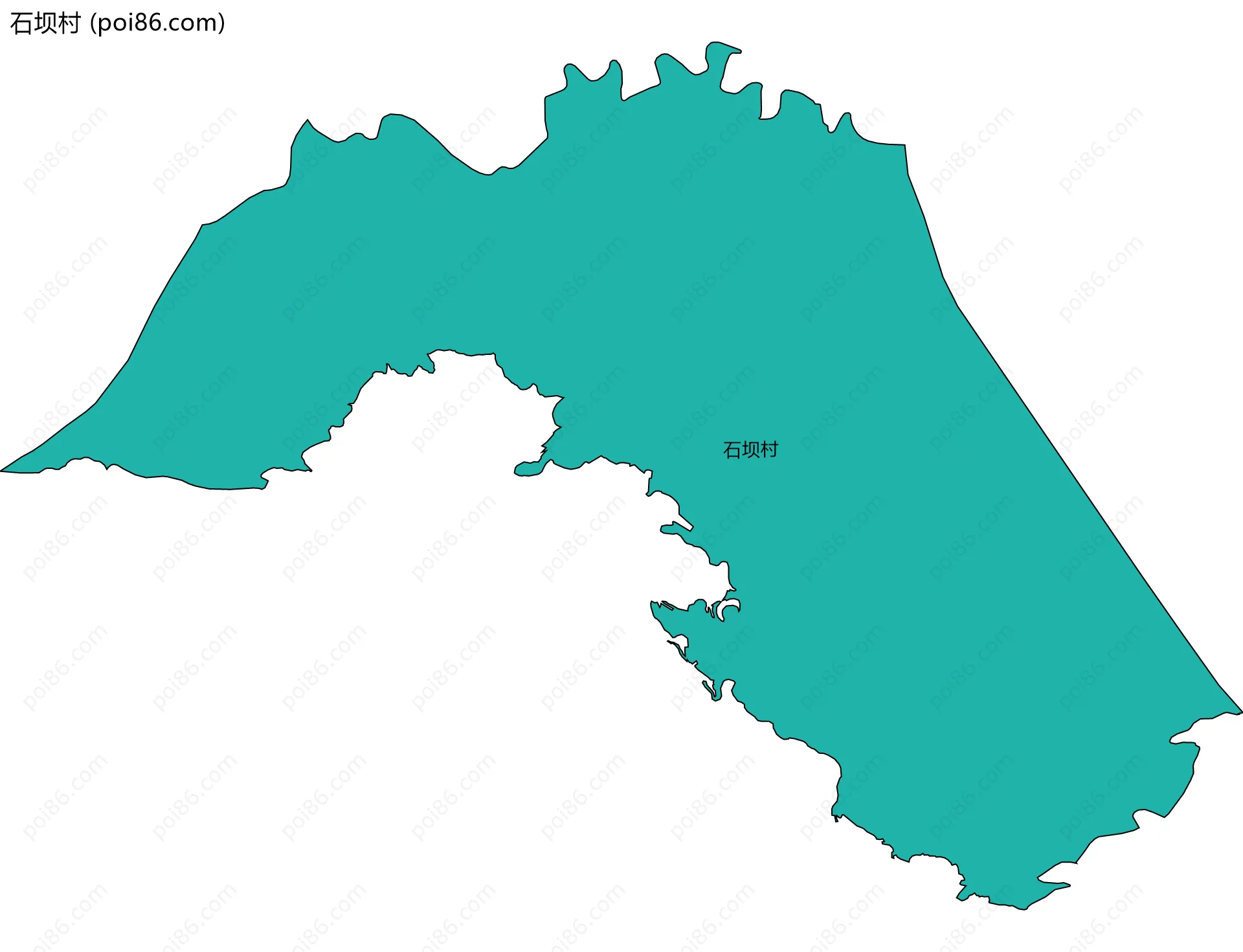 石坝村边界地图