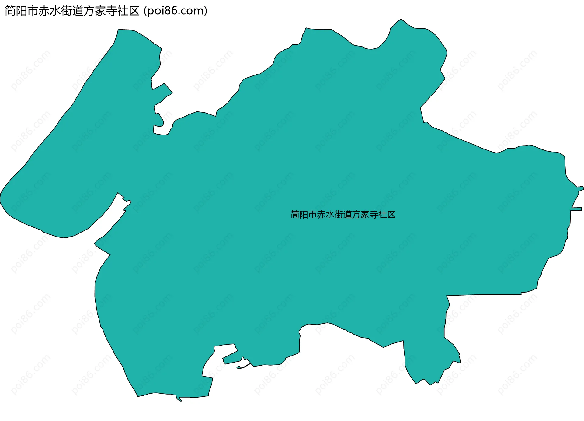 简阳市赤水街道方家寺社区边界地图