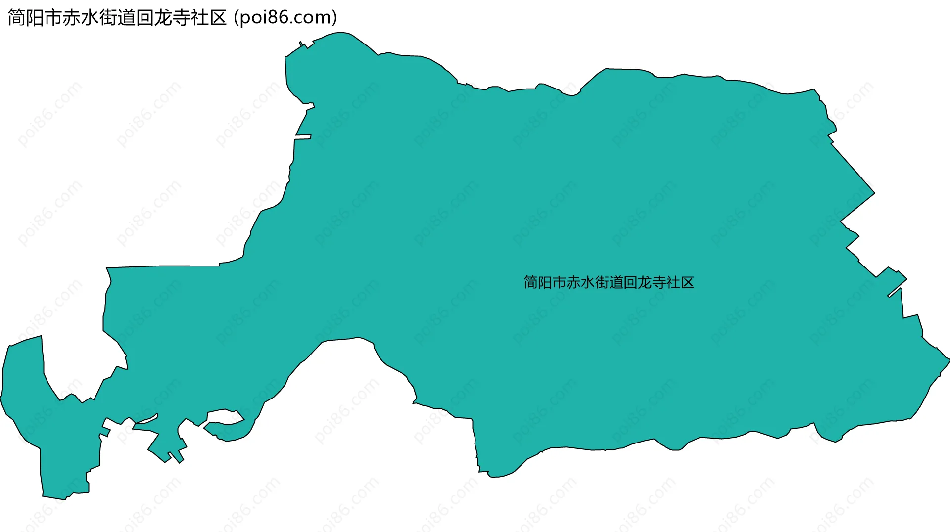 简阳市赤水街道回龙寺社区边界地图