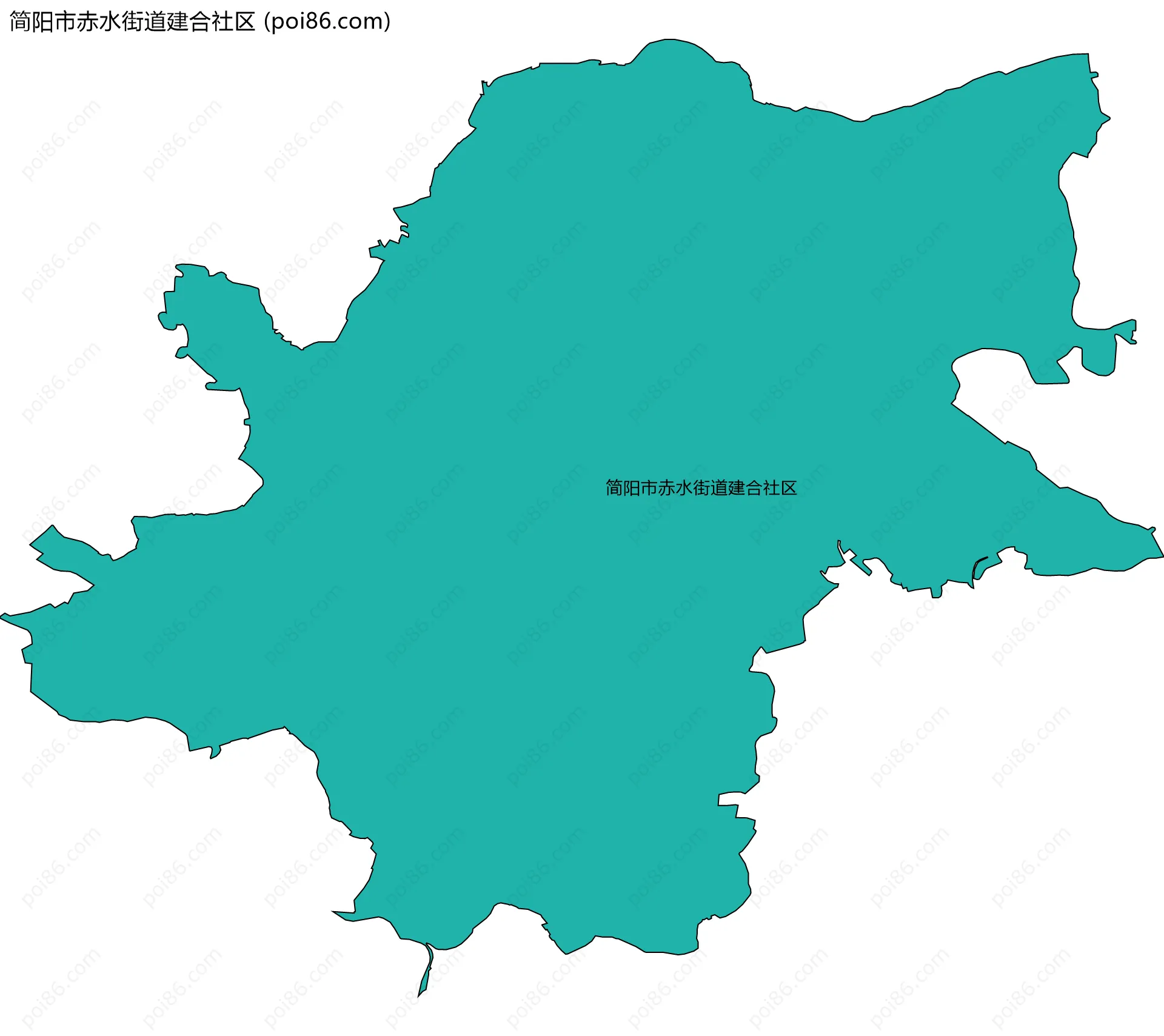 简阳市赤水街道建合社区边界地图