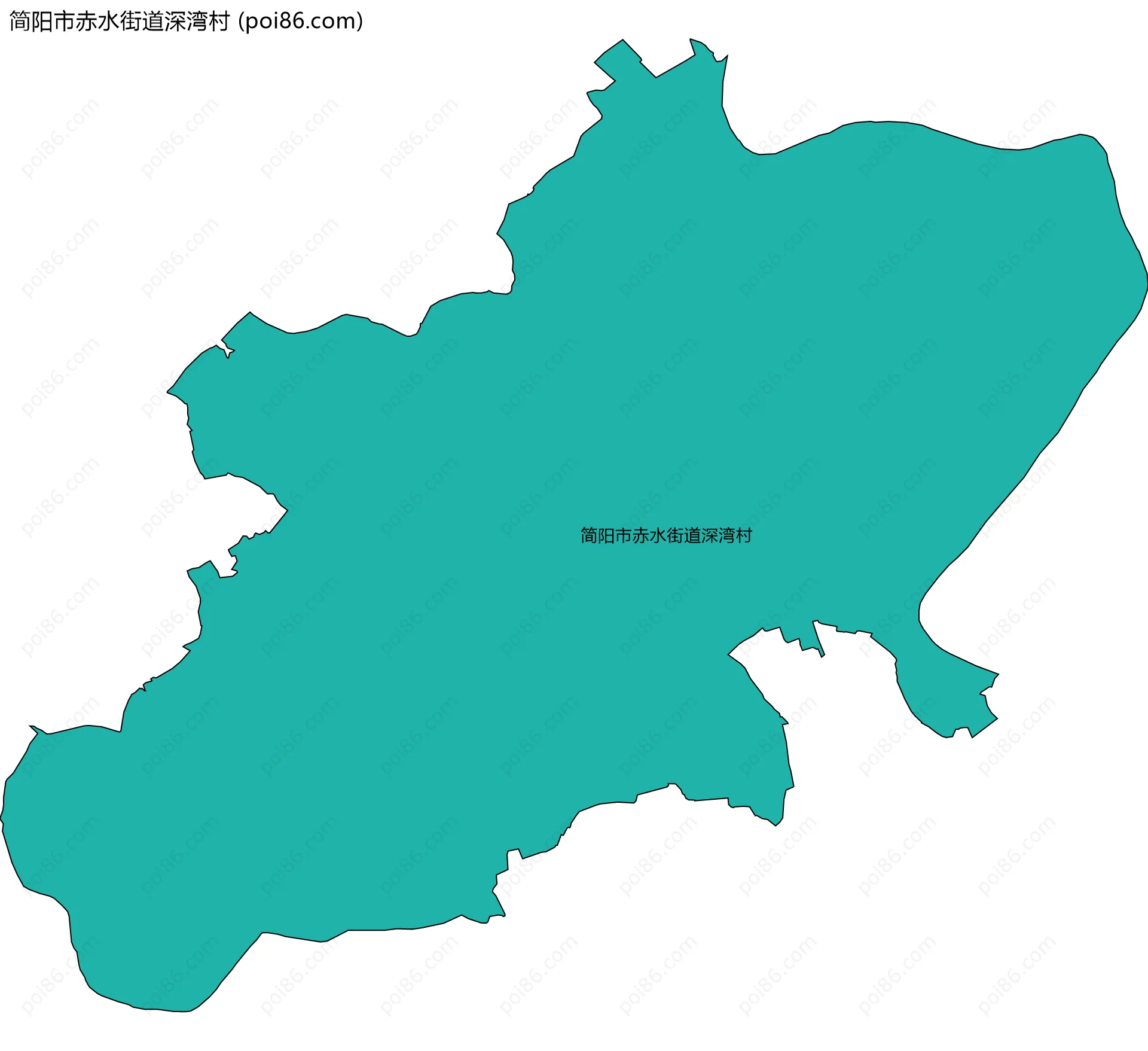 简阳市赤水街道深湾村边界地图