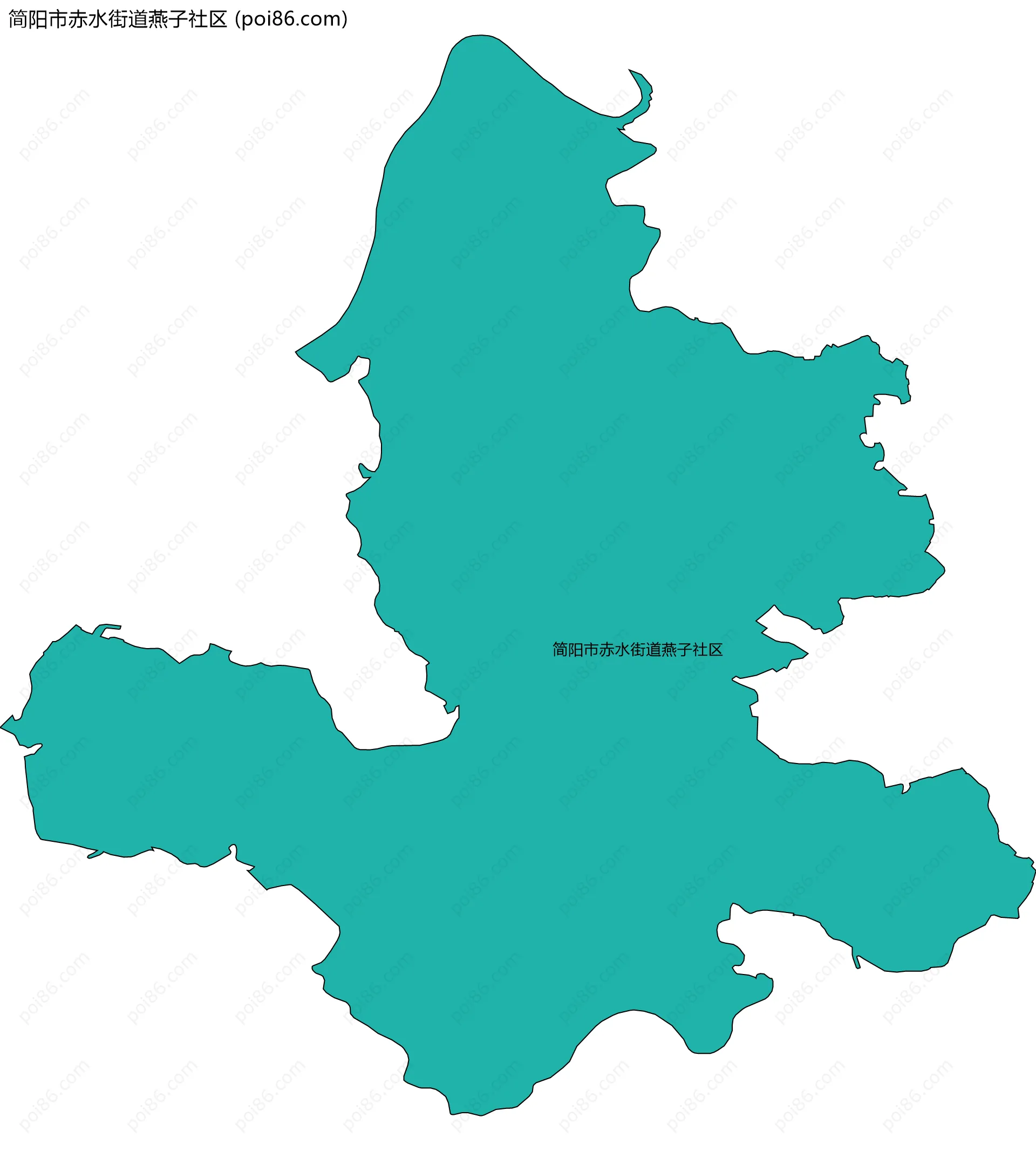 简阳市赤水街道燕子社区边界地图