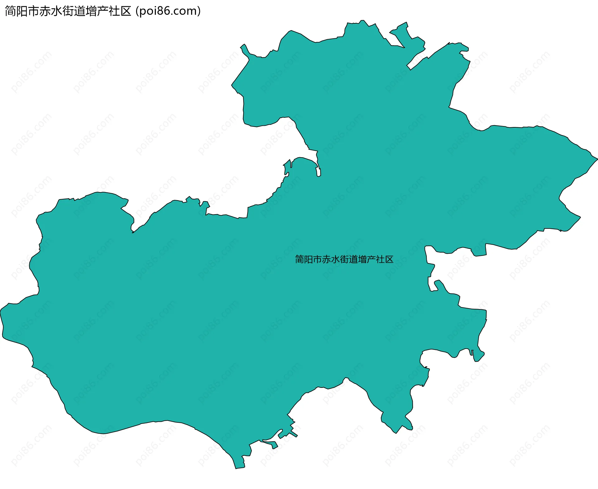 简阳市赤水街道增产社区边界地图