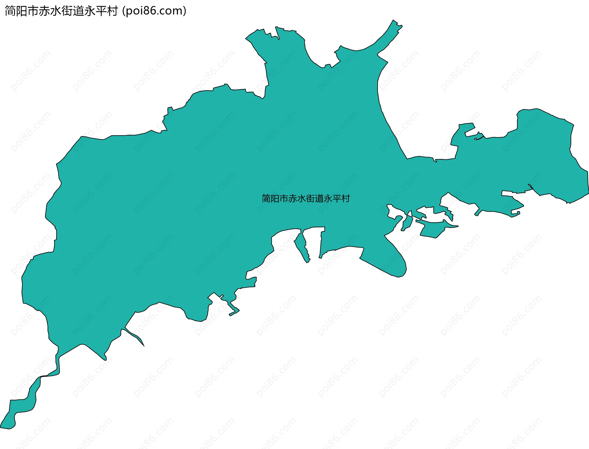 简阳市赤水街道永平村边界地图