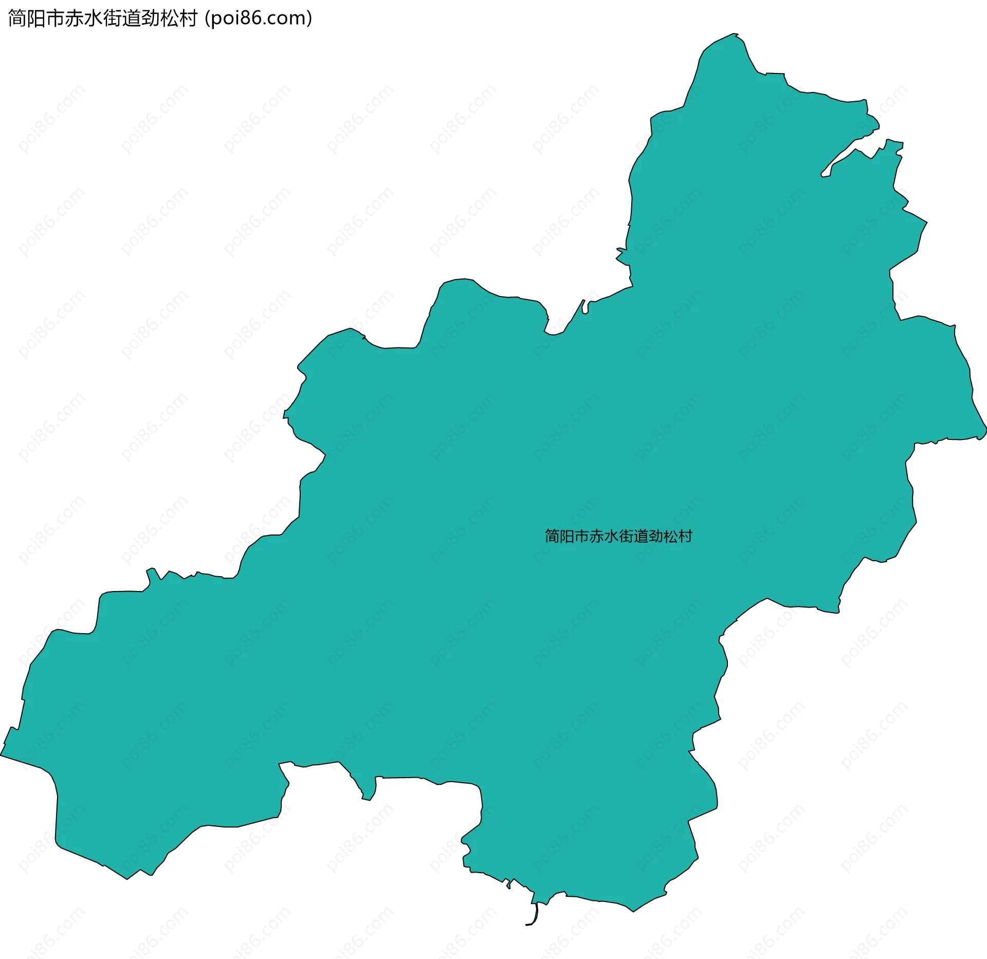 简阳市赤水街道劲松村边界地图