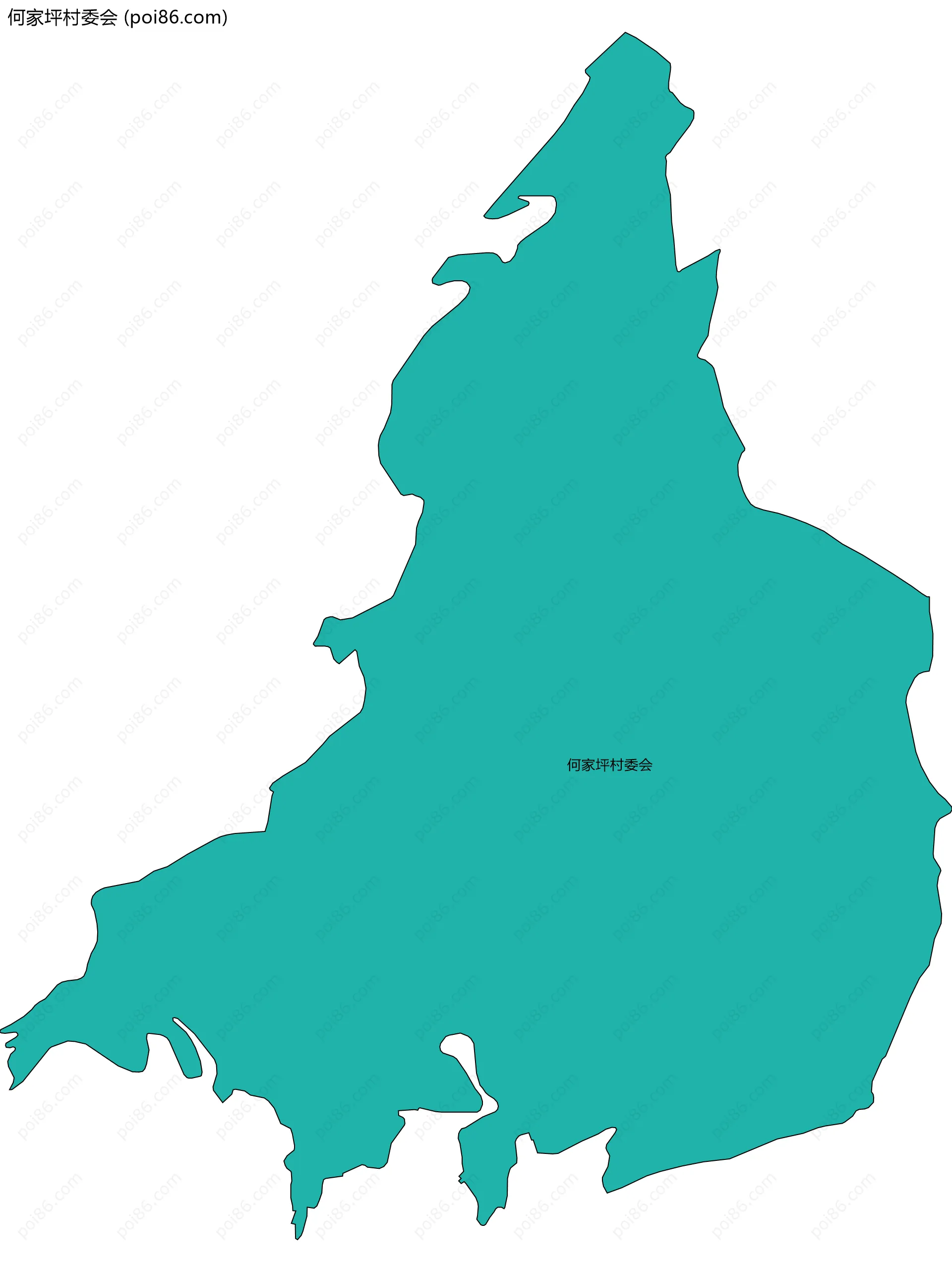 何家坪村委会边界地图