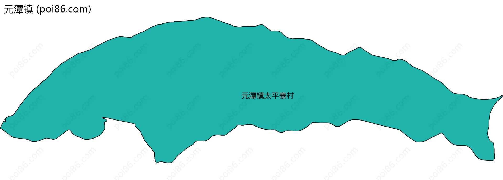 元潭镇边界地图(五级行政区划)