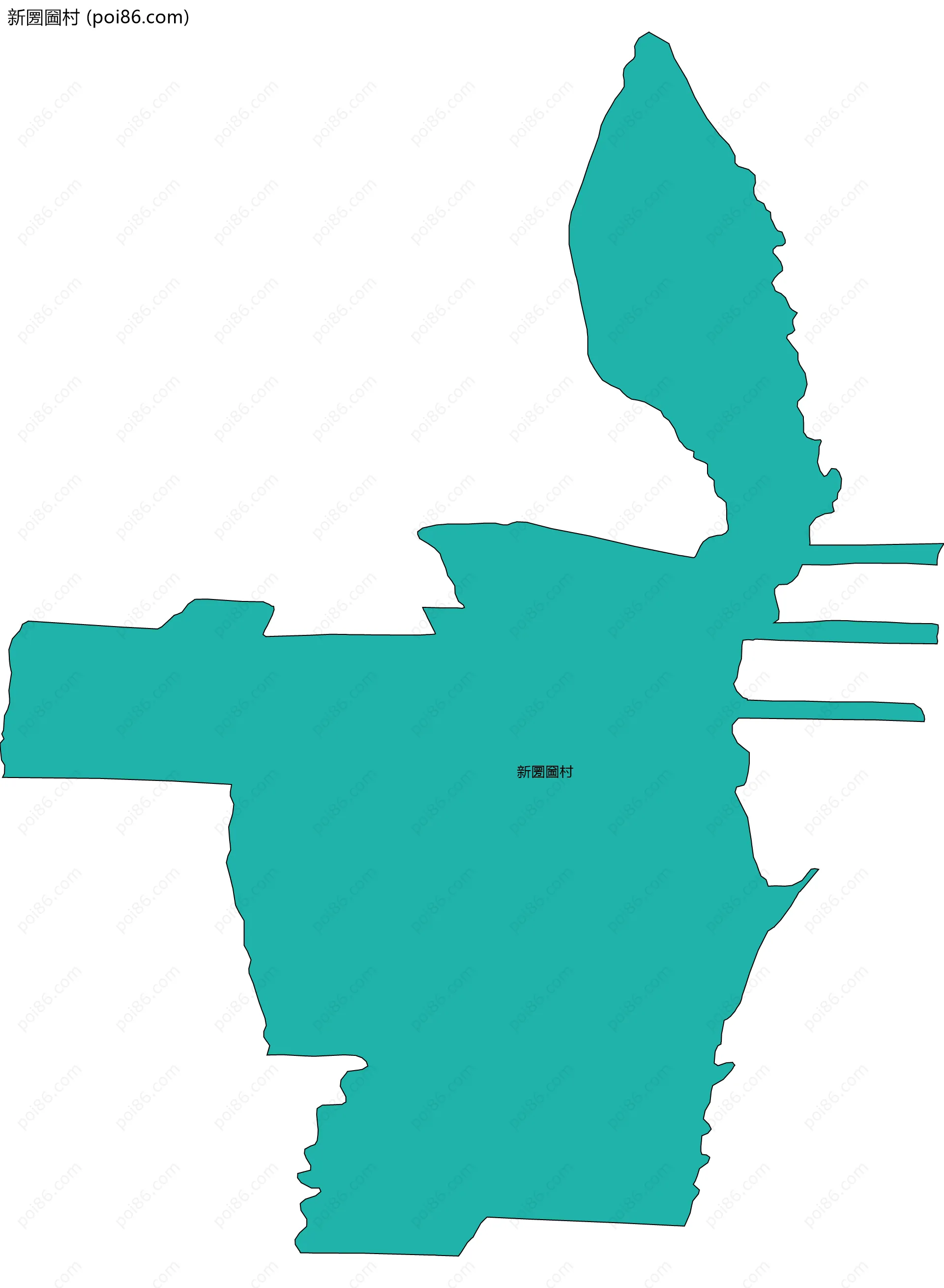 新圐圙村边界地图