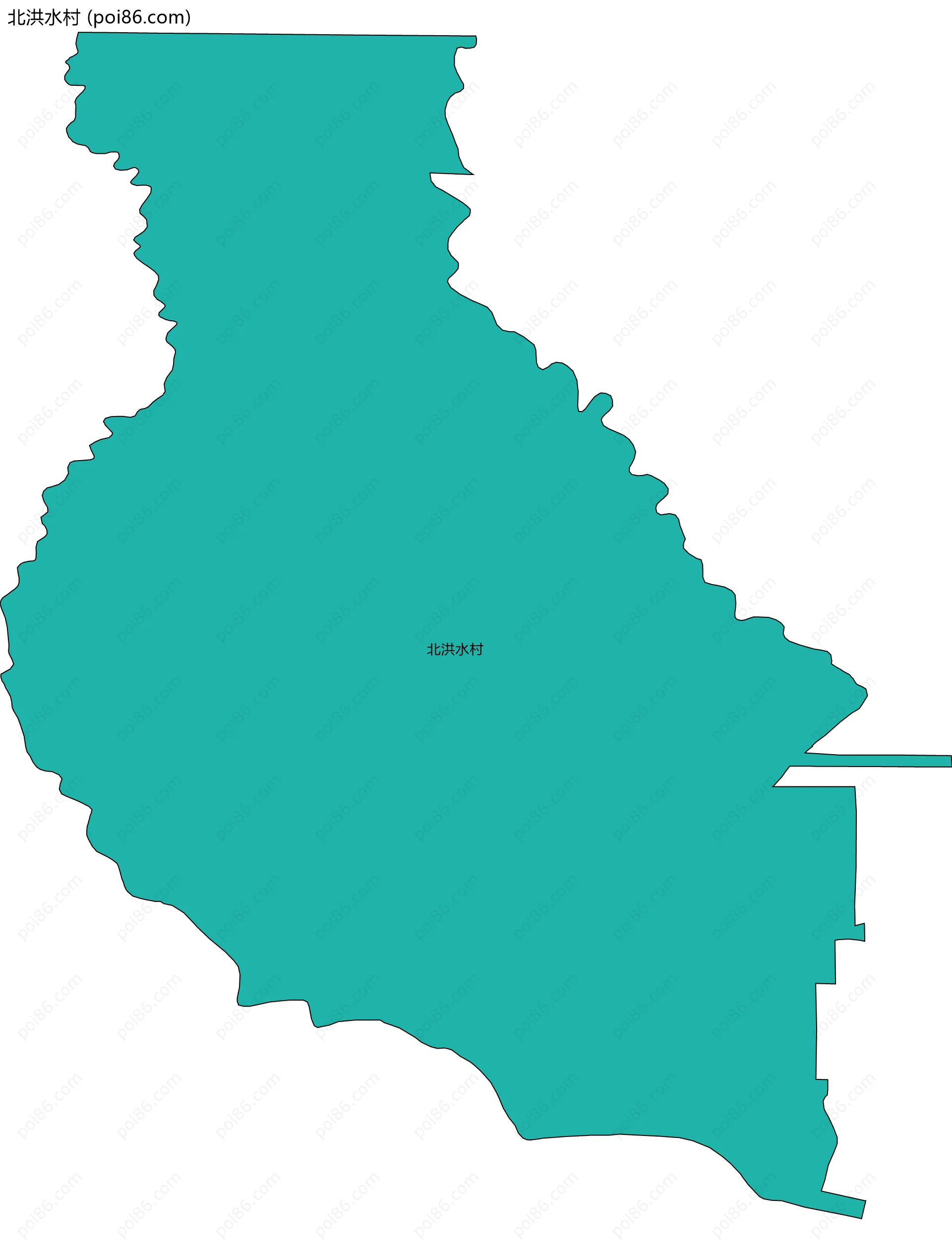 北洪水村边界地图