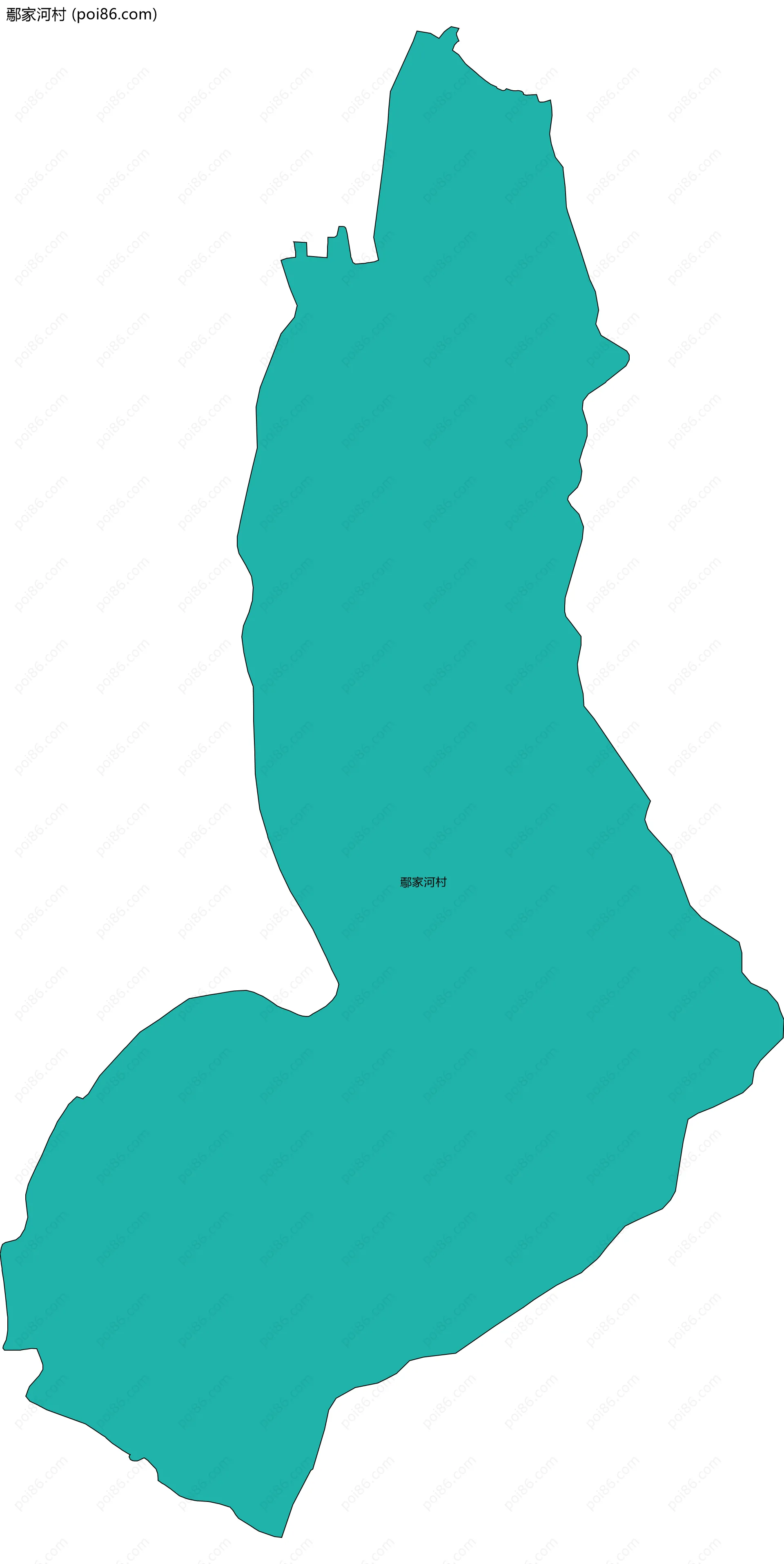 鄢家河村边界地图