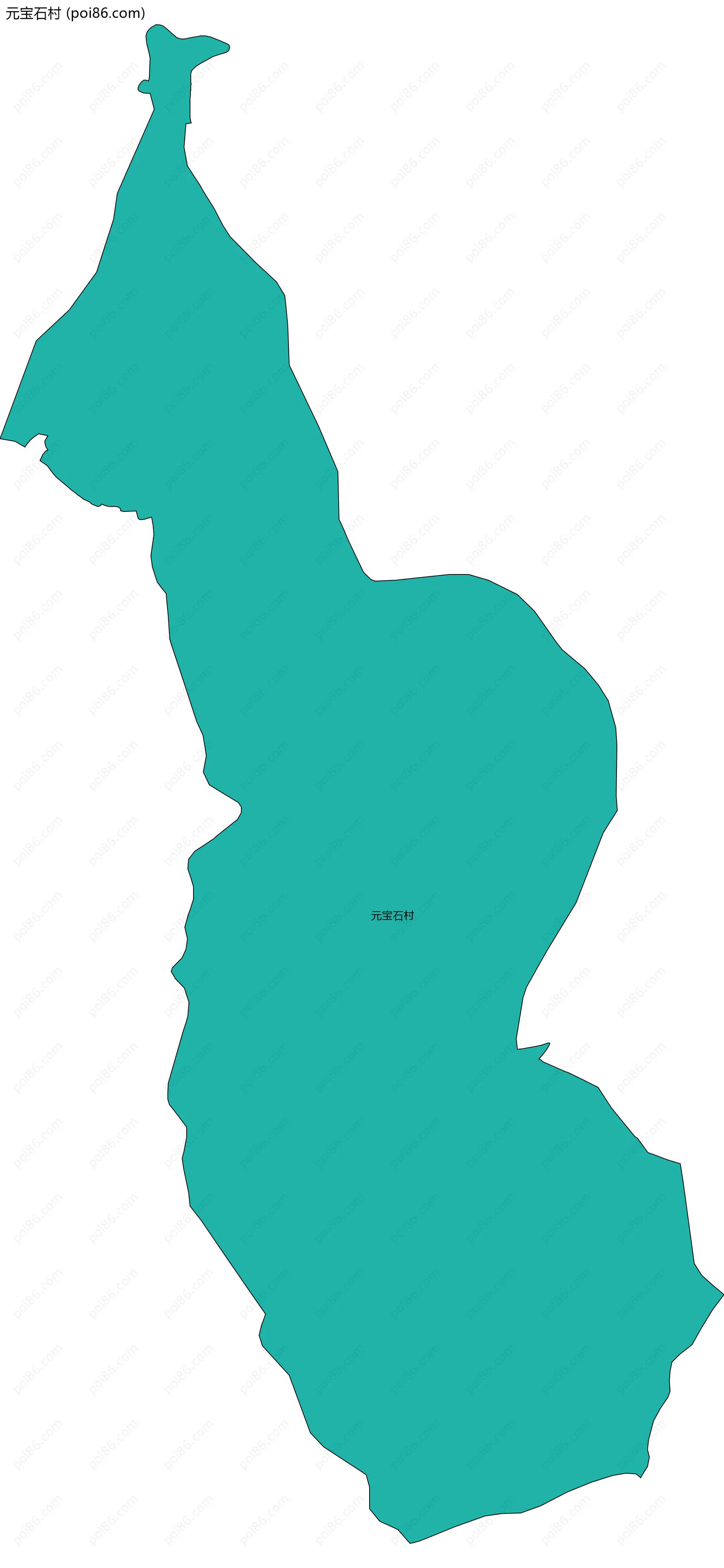 元宝石村边界地图