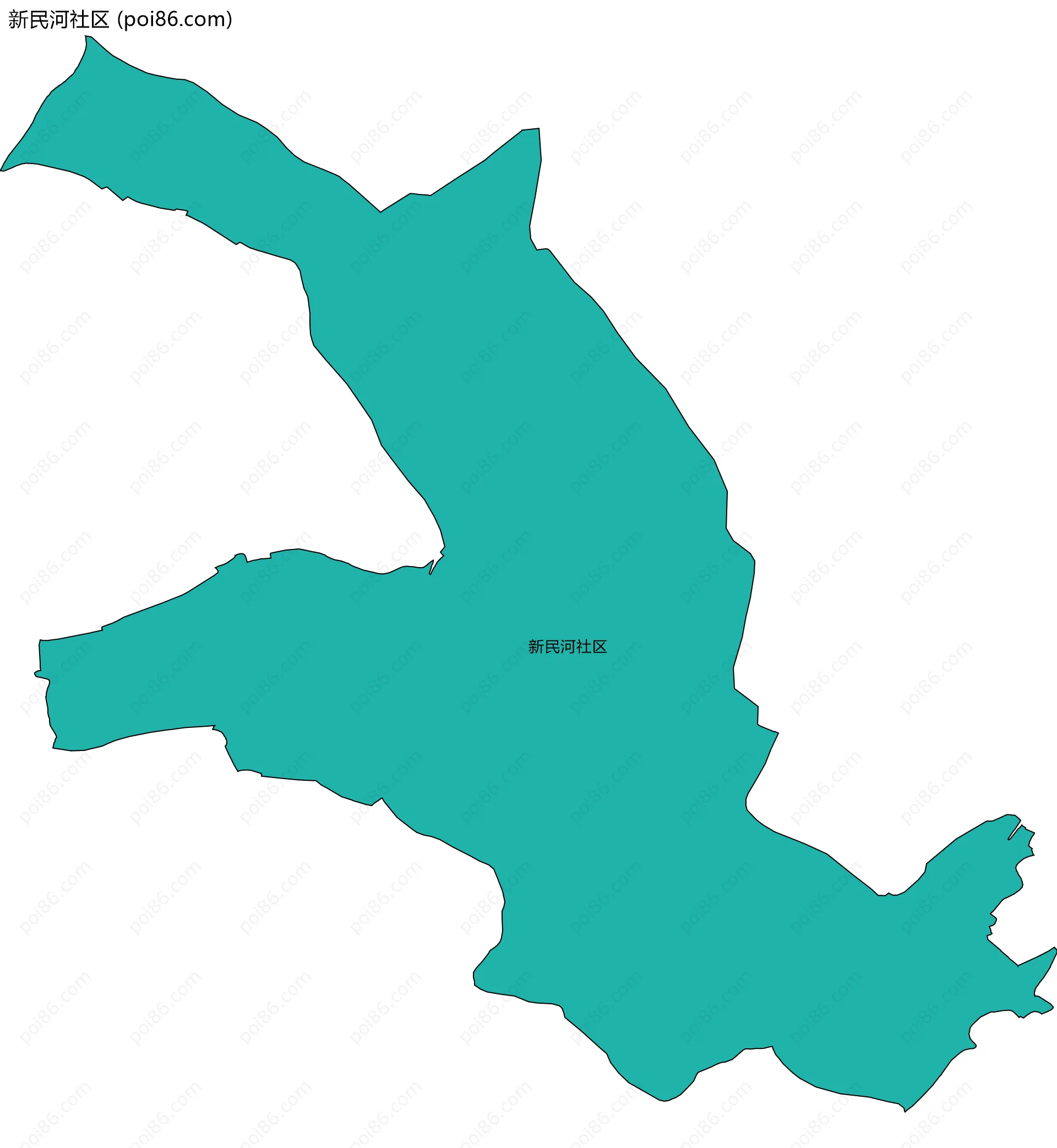 新民河社区边界地图
