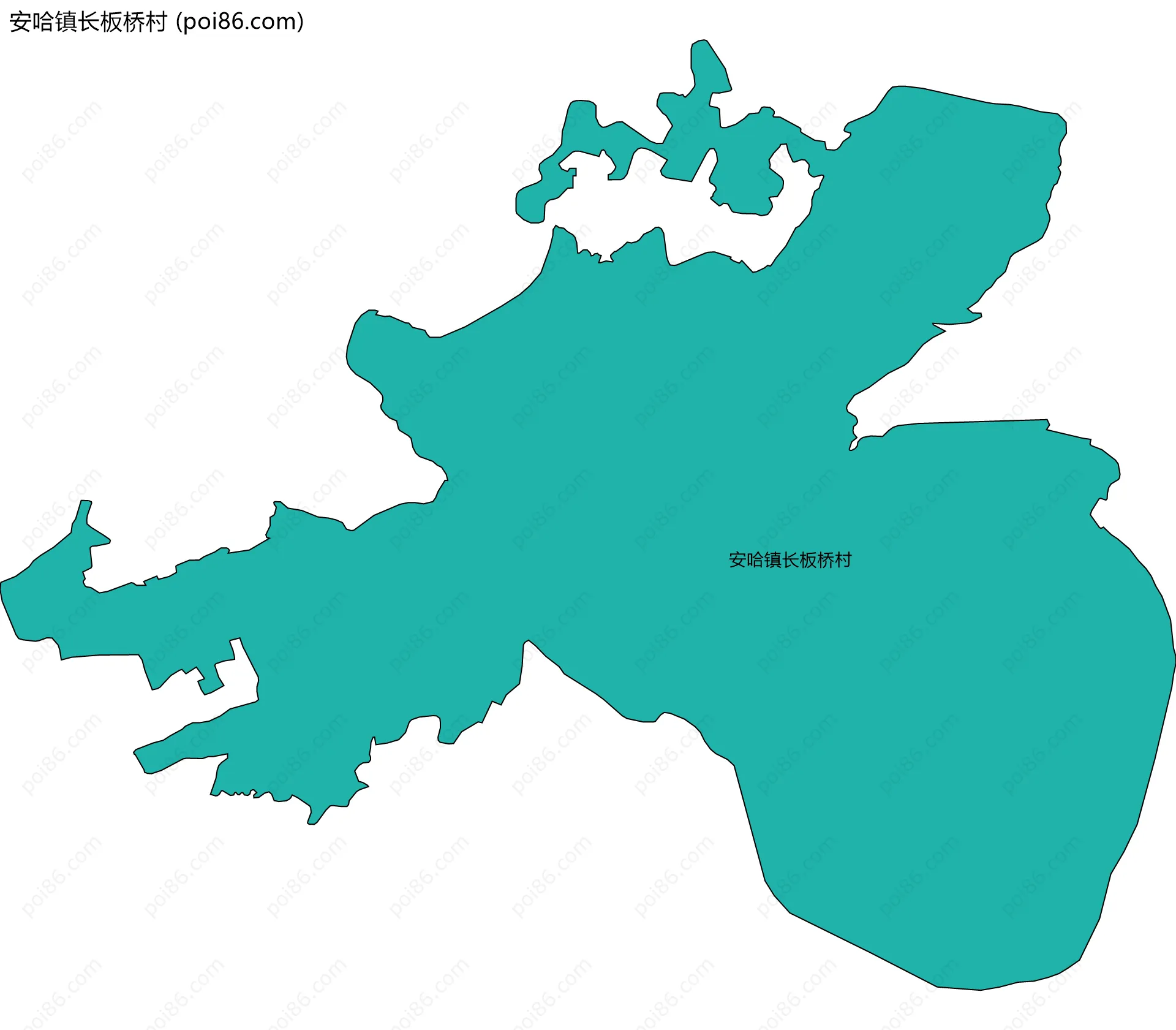 安哈镇长板桥村边界地图