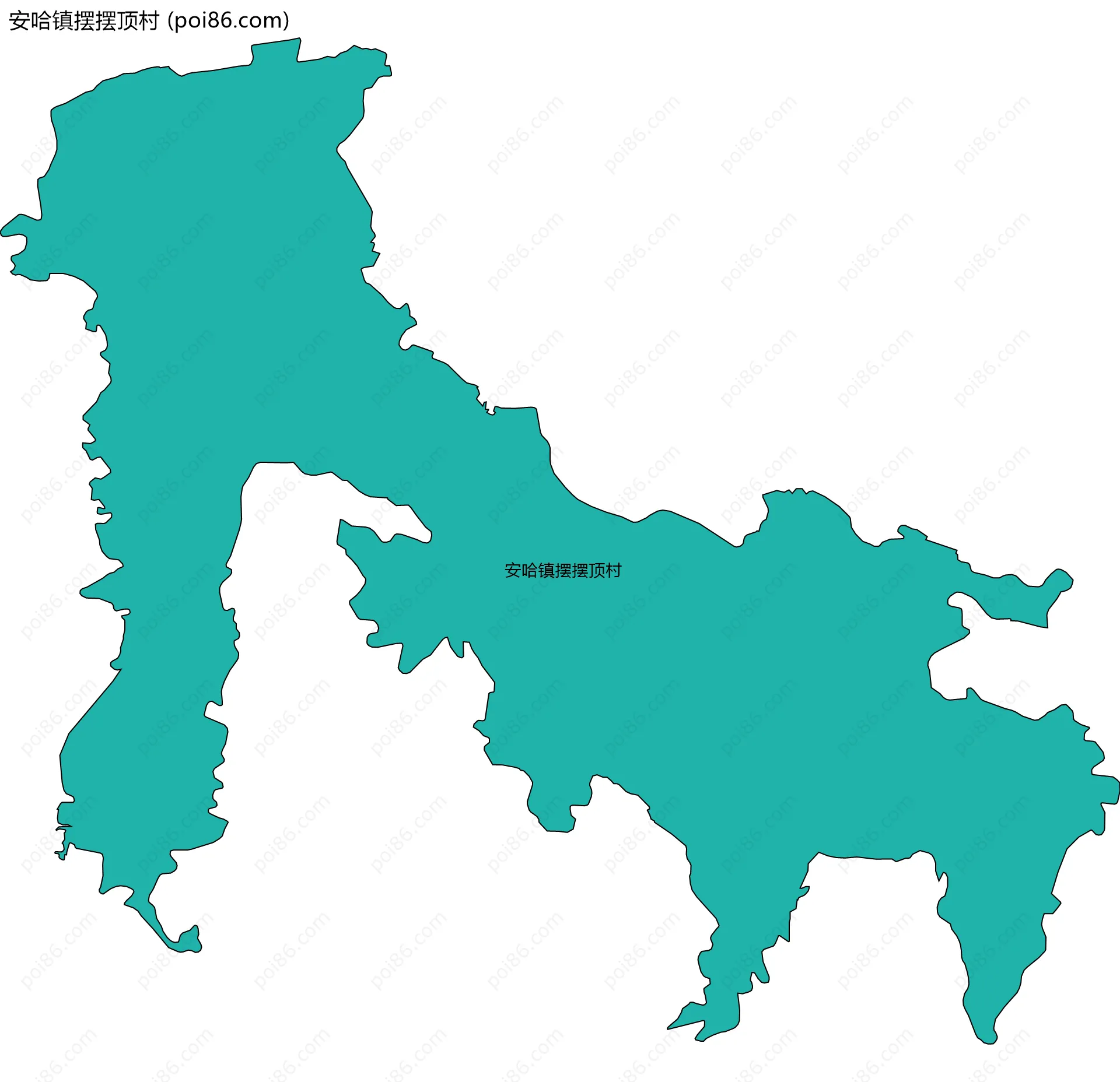 安哈镇摆摆顶村边界地图