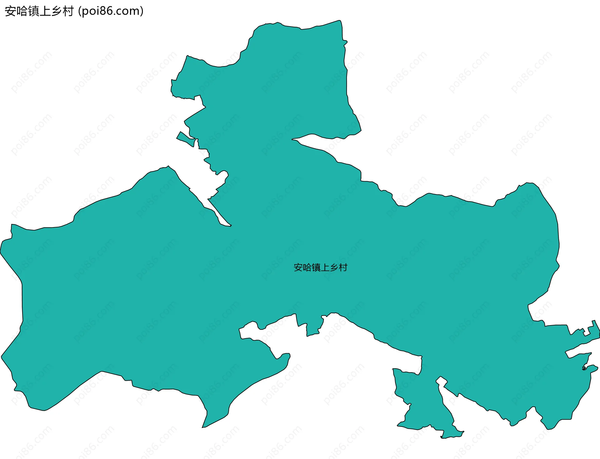 安哈镇上乡村边界地图