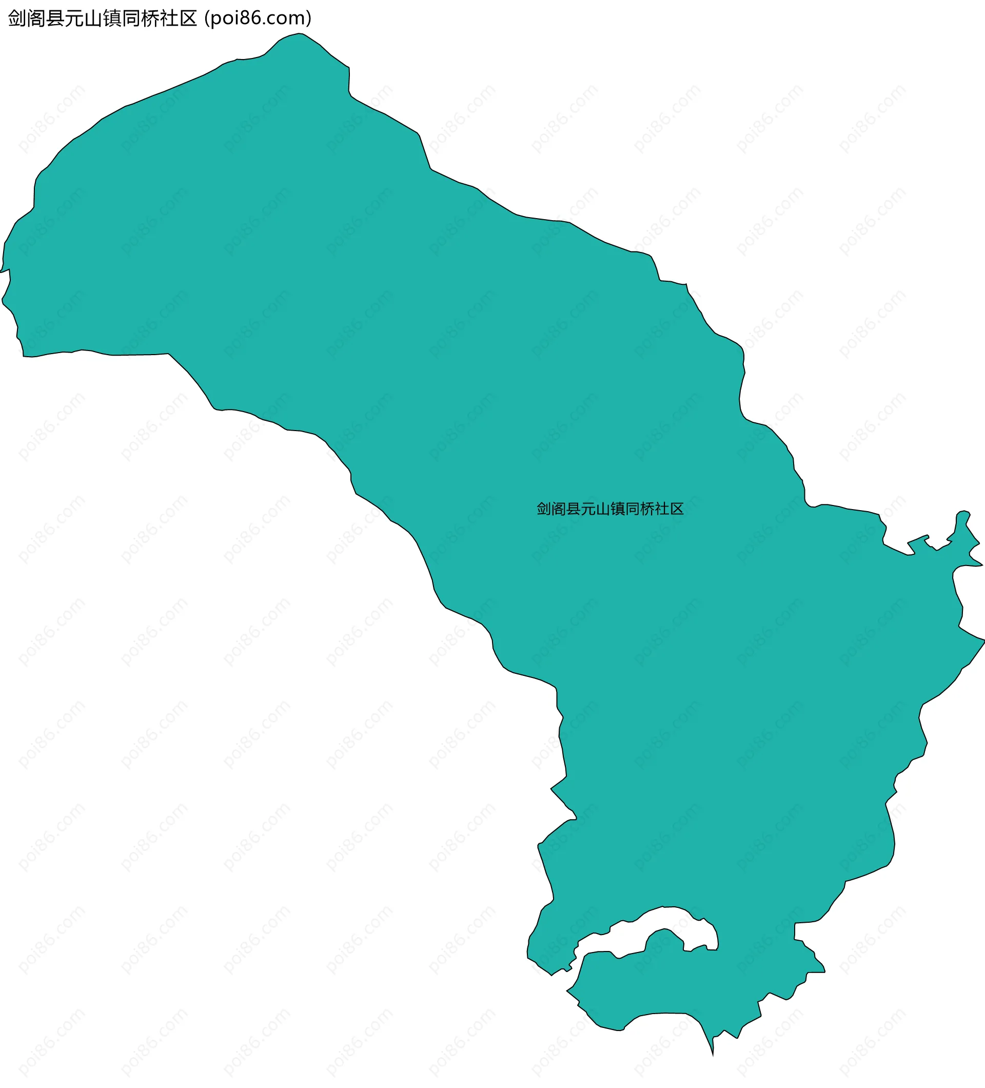 剑阁县元山镇同桥社区边界地图