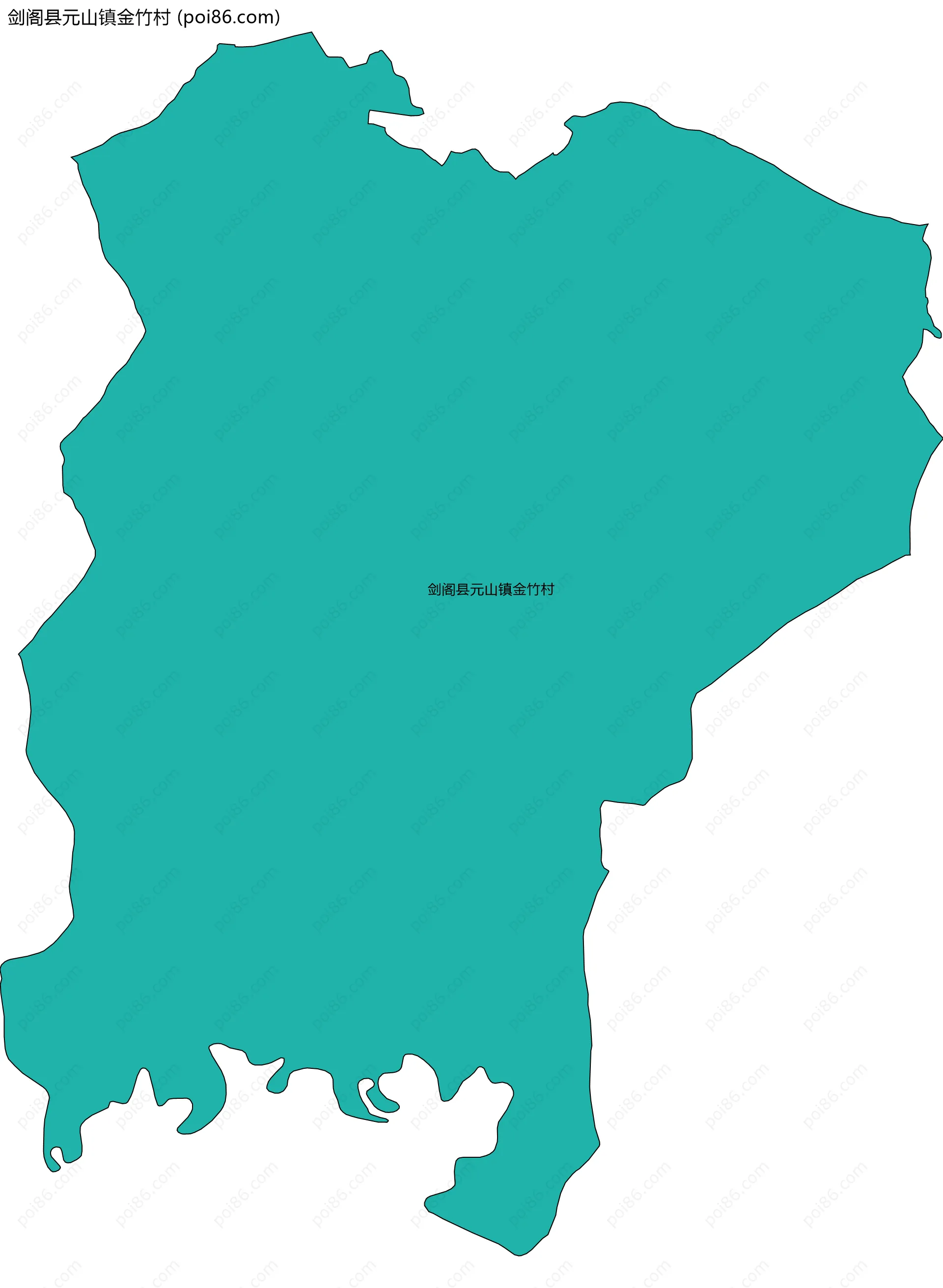 剑阁县元山镇金竹村边界地图