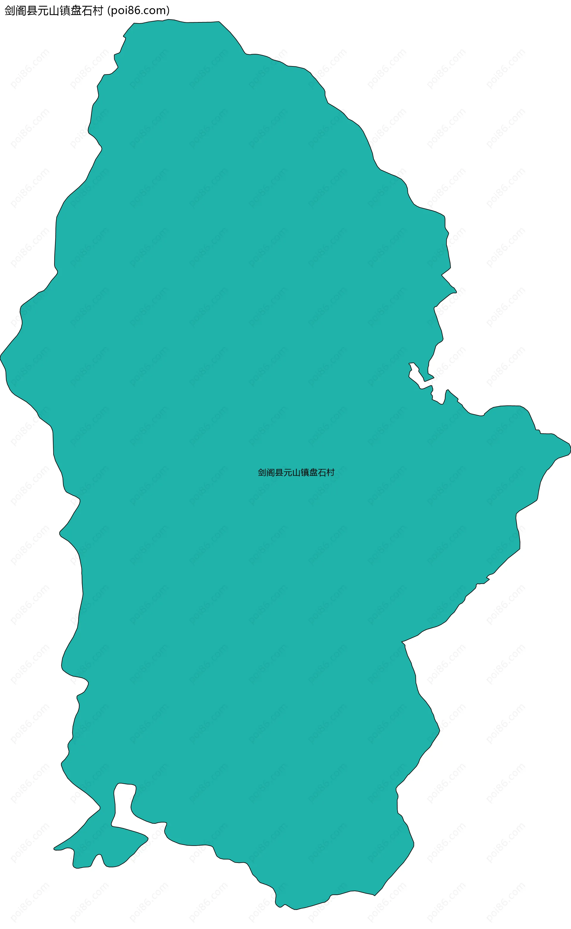 剑阁县元山镇盘石村边界地图