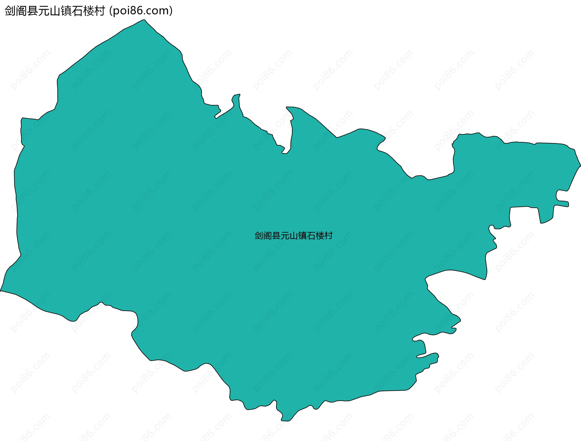 剑阁县元山镇石楼村边界地图