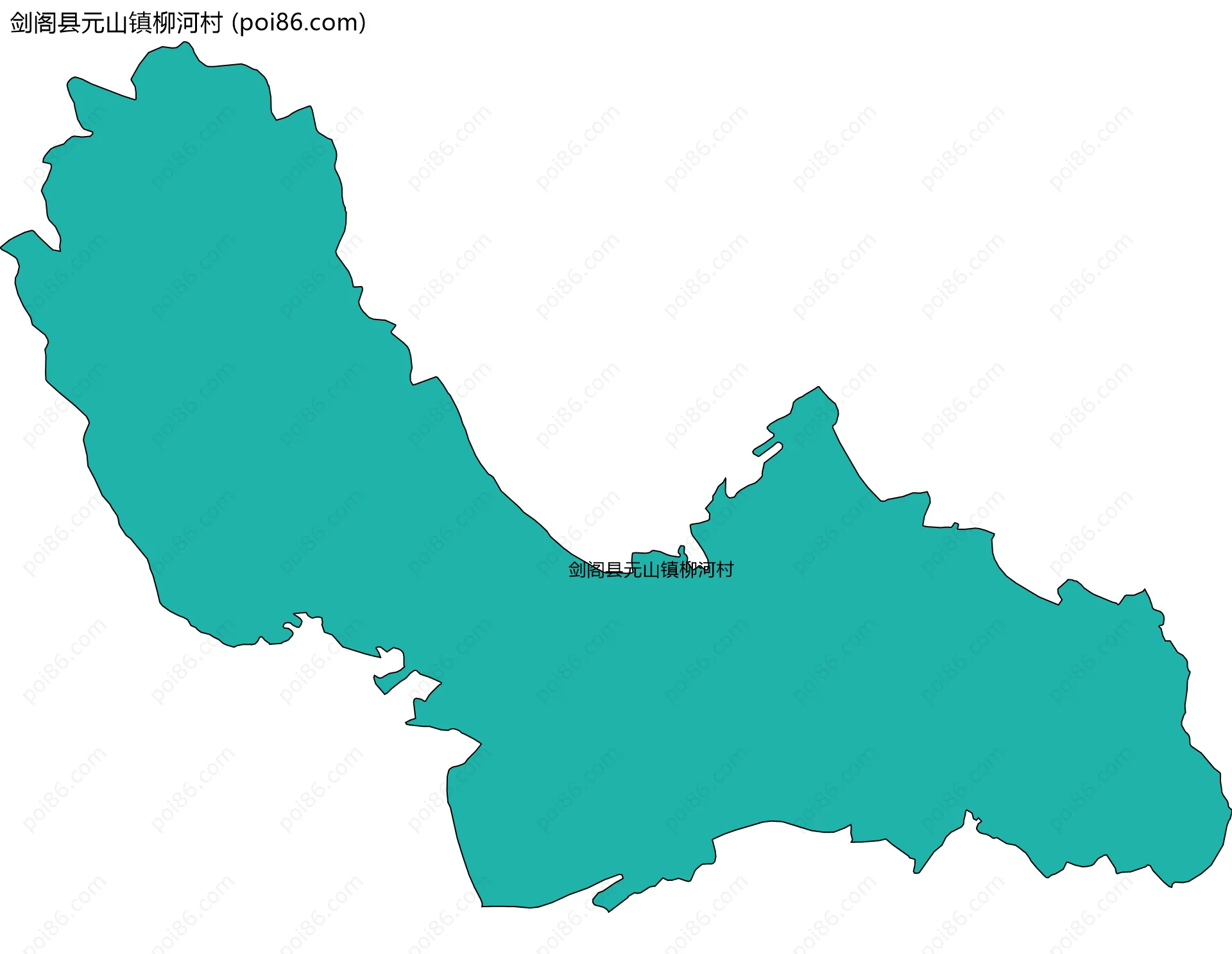 剑阁县元山镇柳河村边界地图