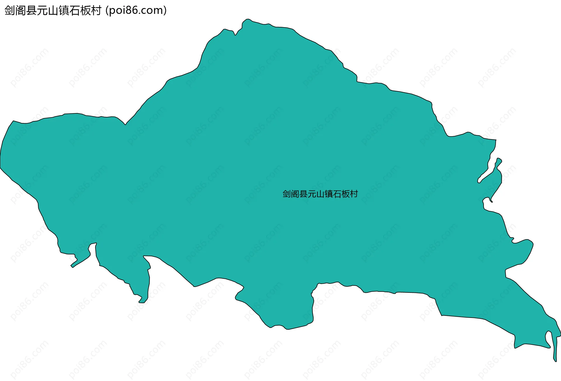 剑阁县元山镇石板村边界地图