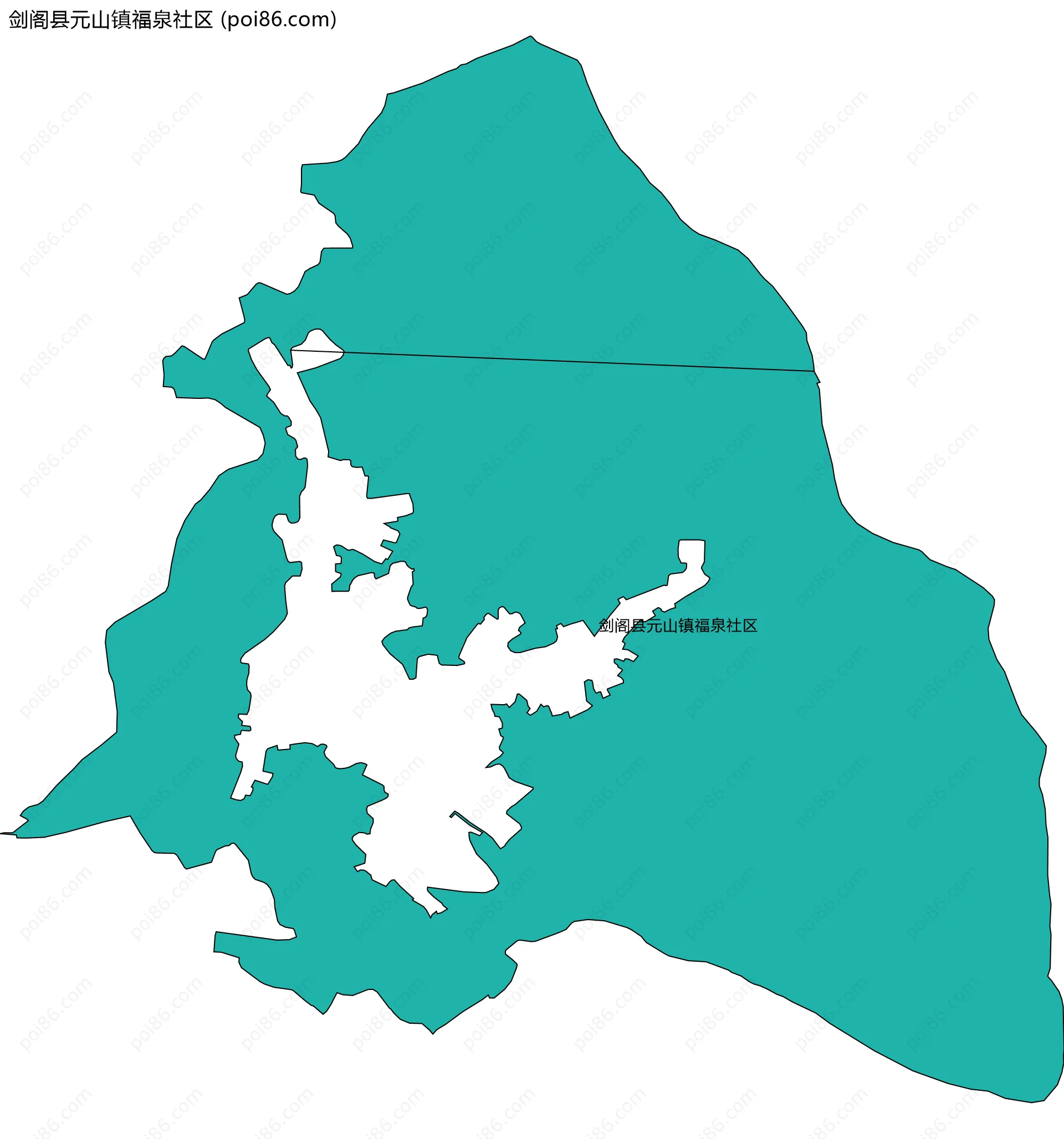 剑阁县元山镇福泉社区边界地图