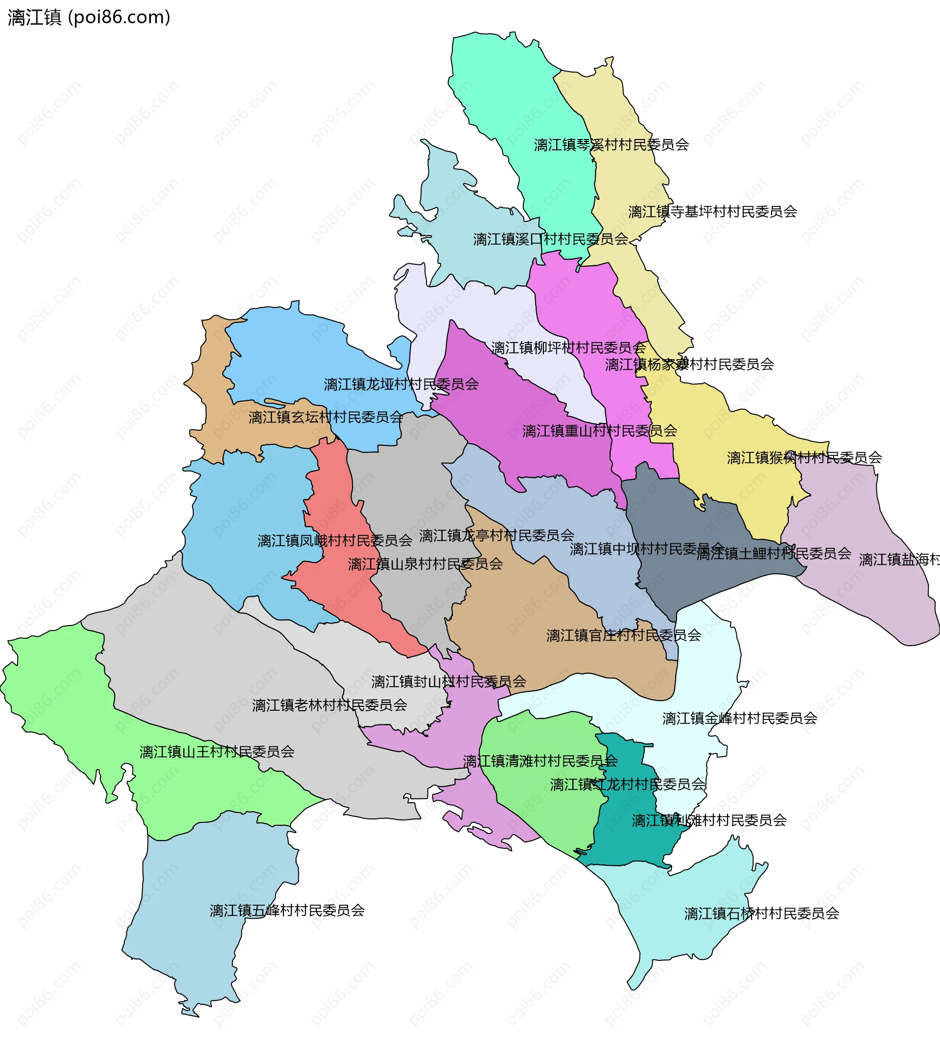 漓江镇边界地图(五级行政区划)