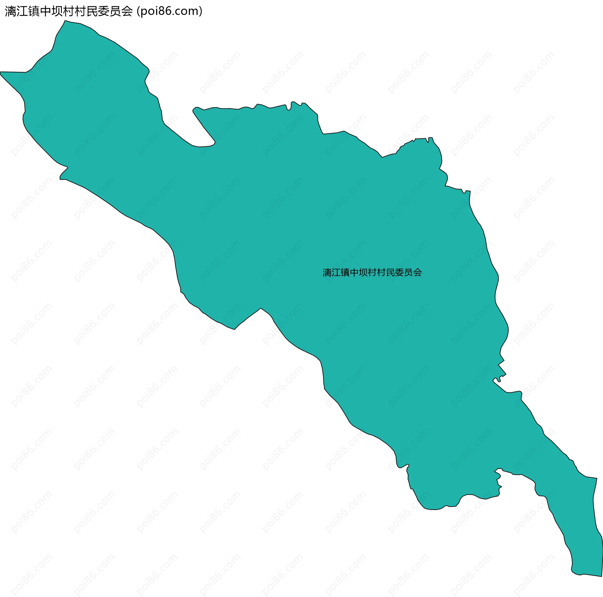 漓江镇中坝村村民委员会边界地图